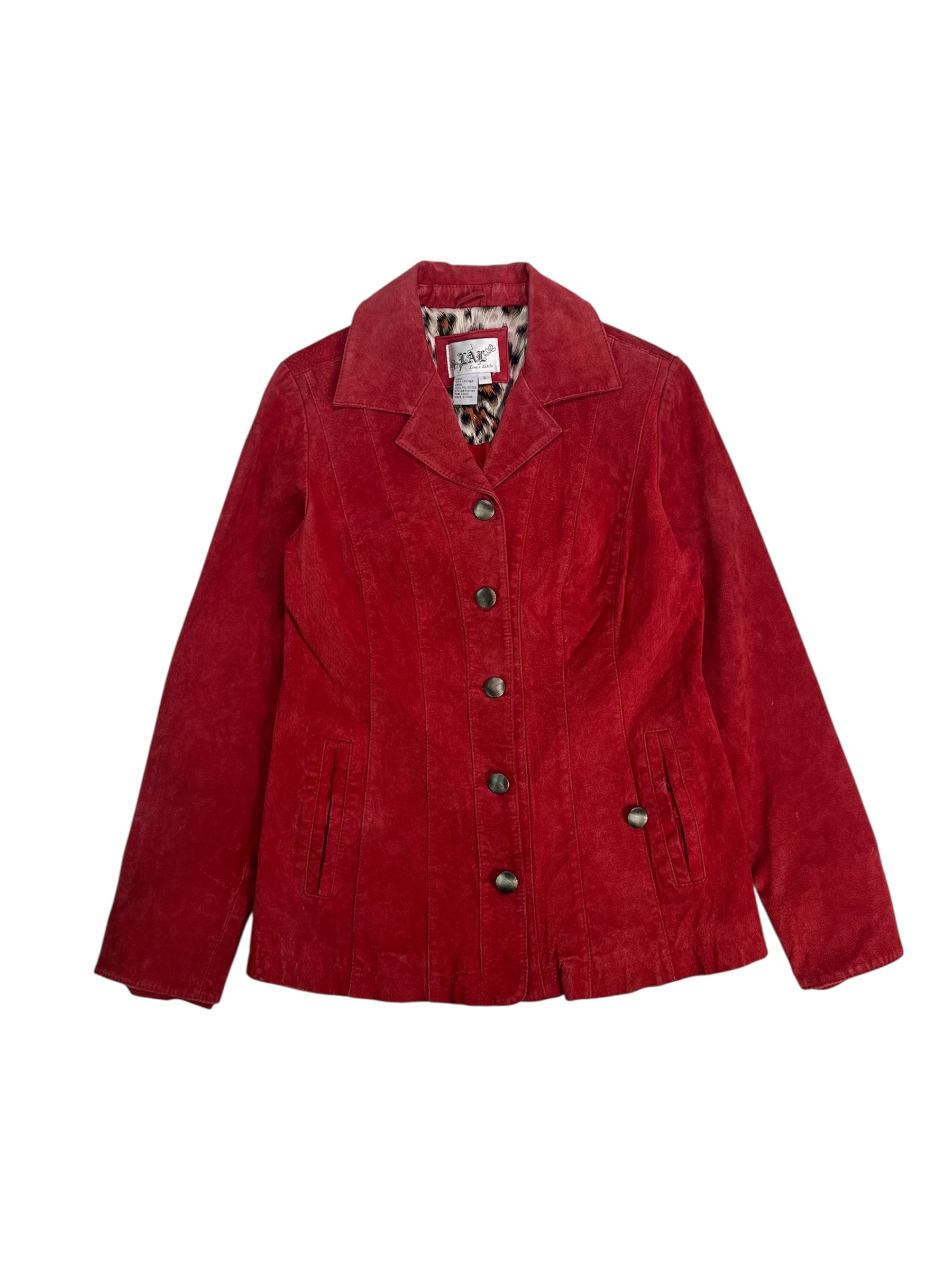 (S) Live a Little Red Suede Jacket
