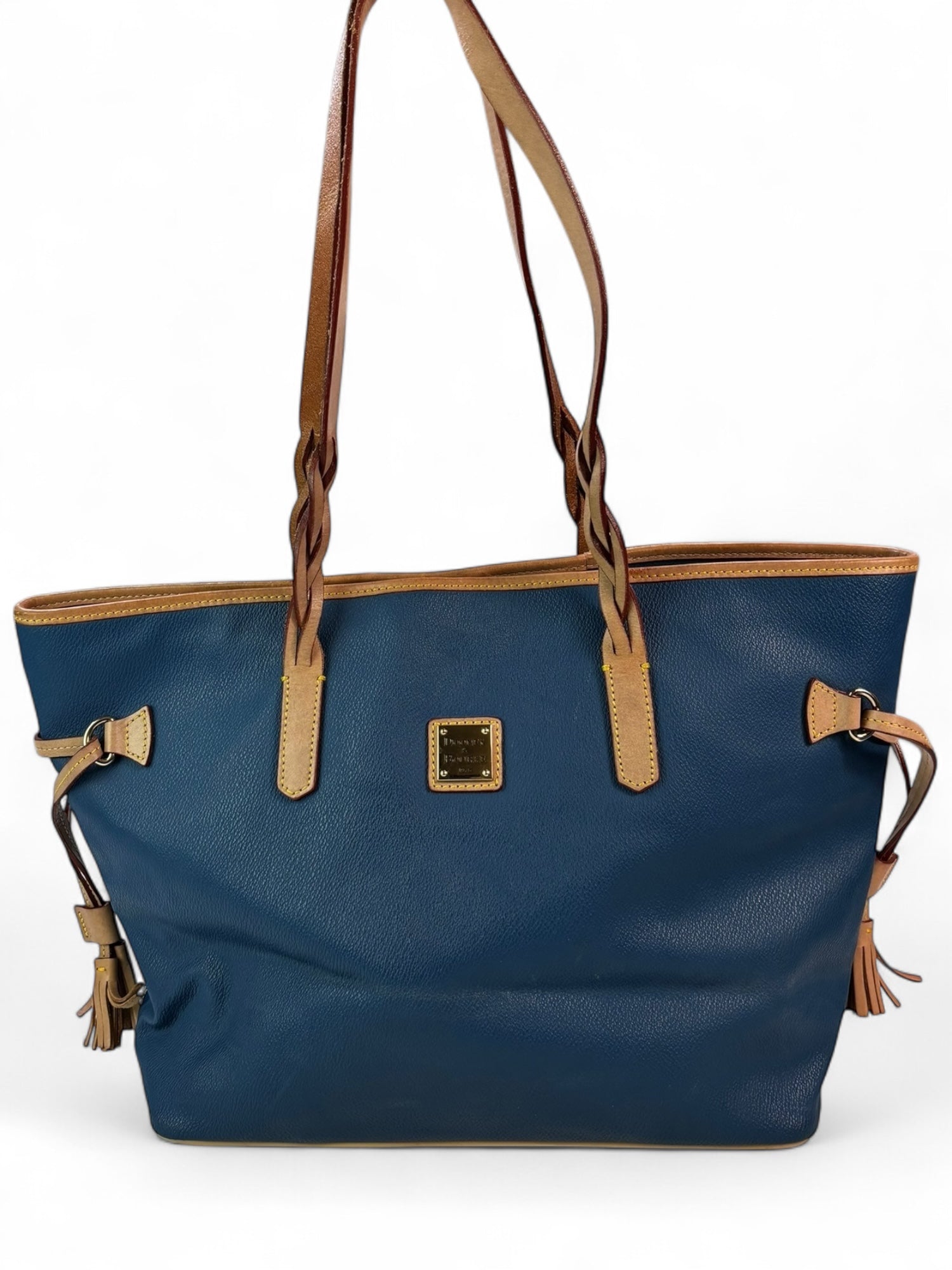 Dooney & Bourke Blue Leather Tote Bag
