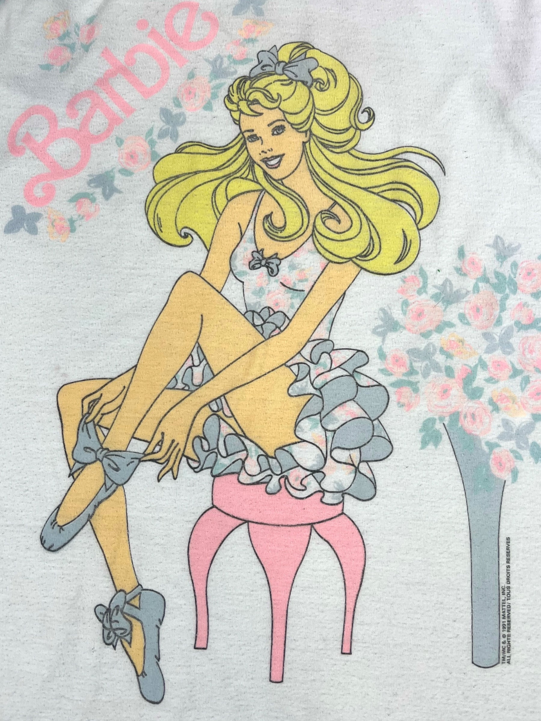 (M) Vintage White Barbie Tee