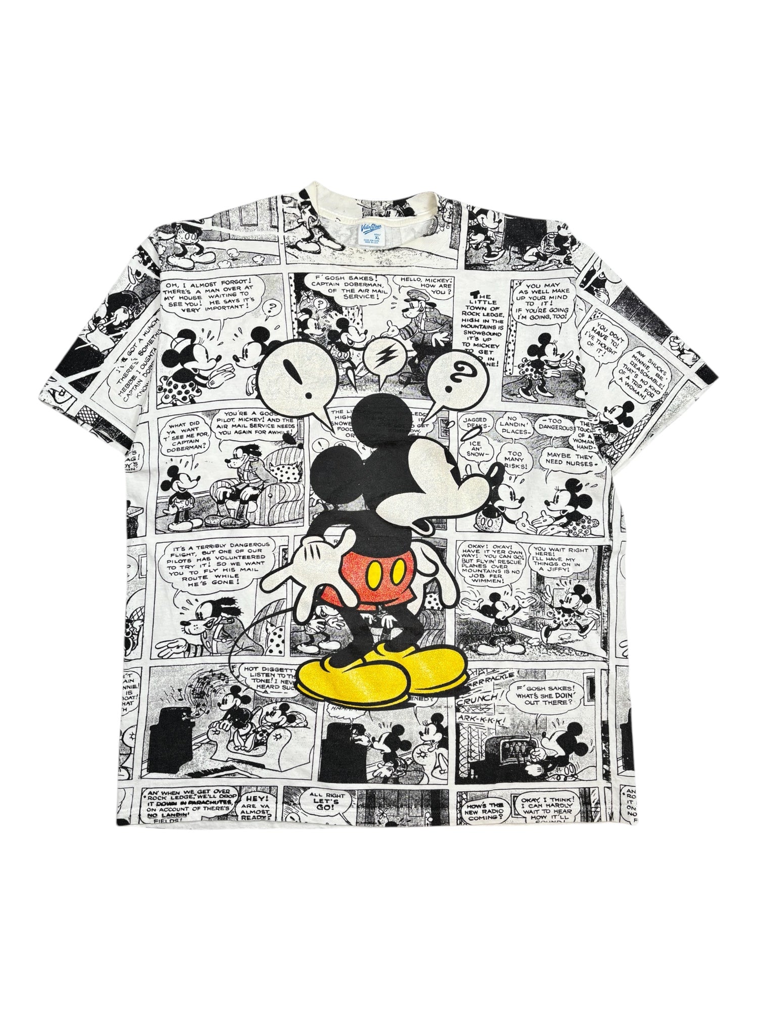 (XL) Vintage Mickey Newspaper AOP Tee