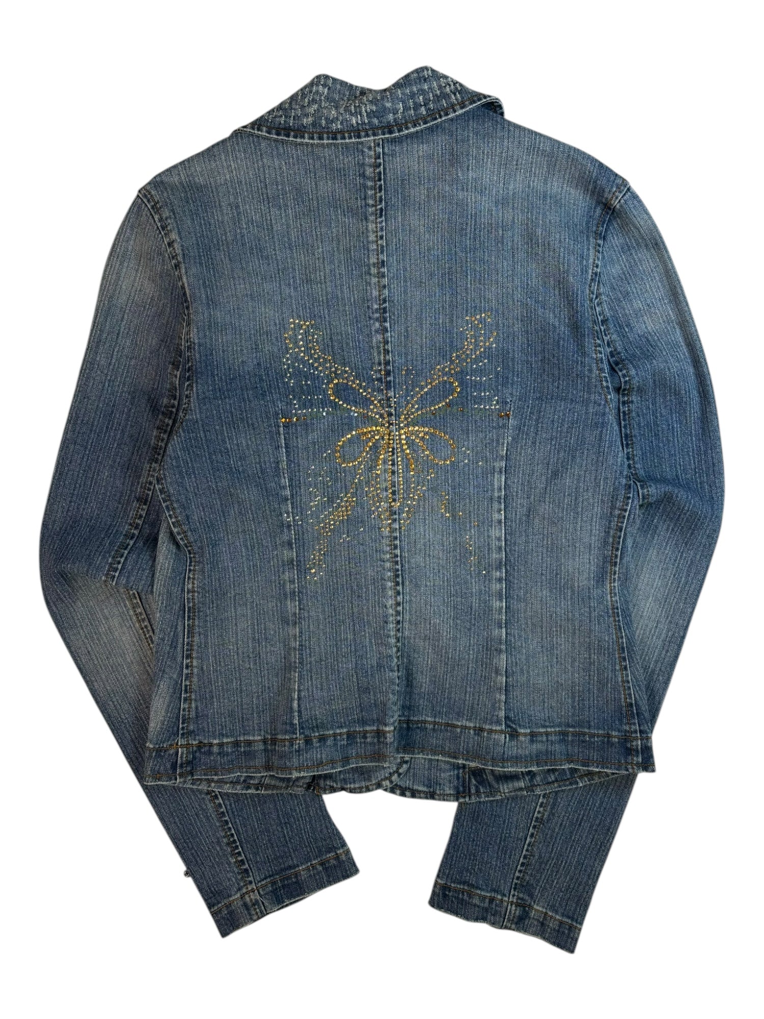 (S/M) moto Embellished Denim Jacket
