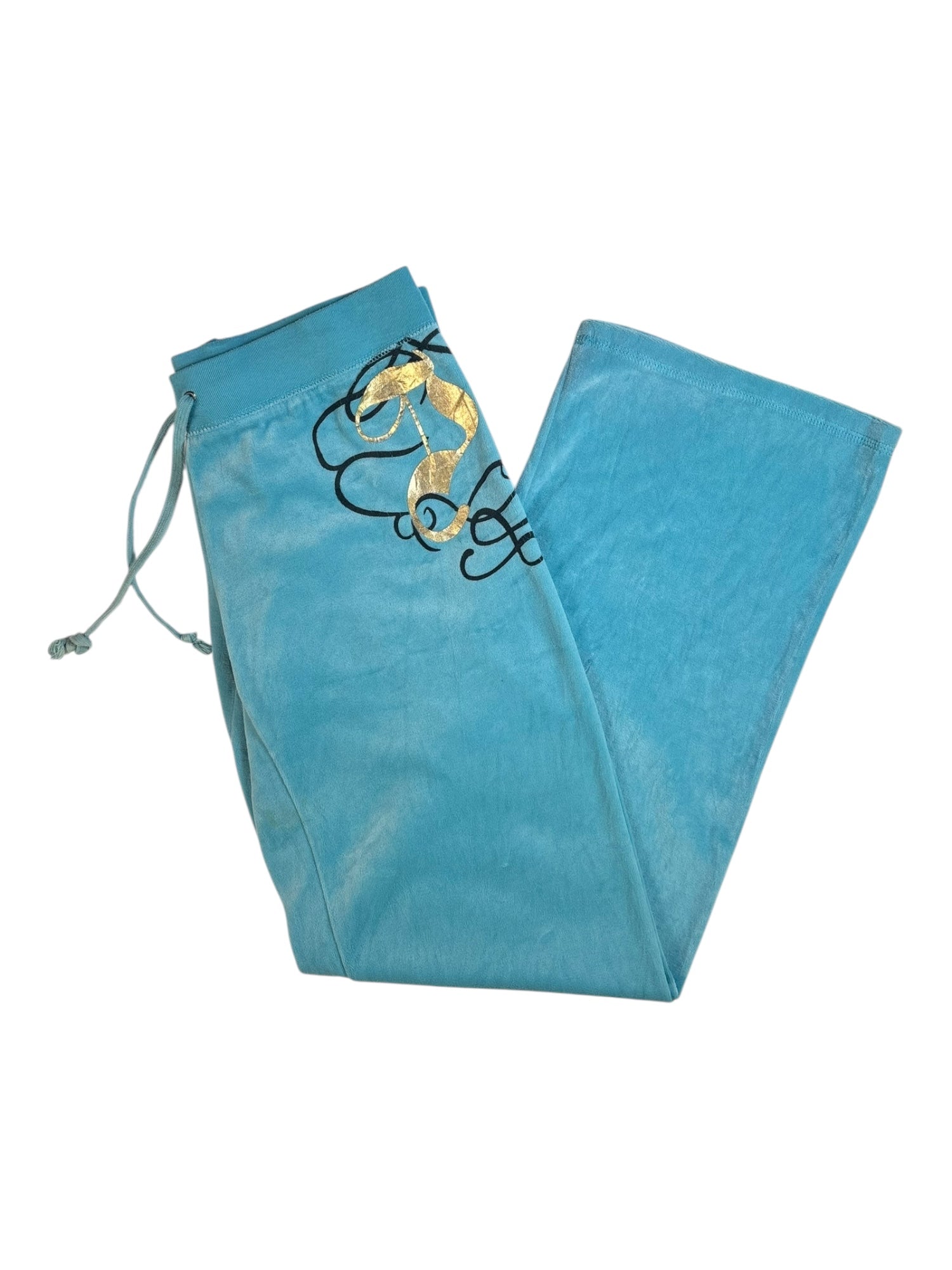 (M) Baby Blue Printed Juicy Couture Velour Pants