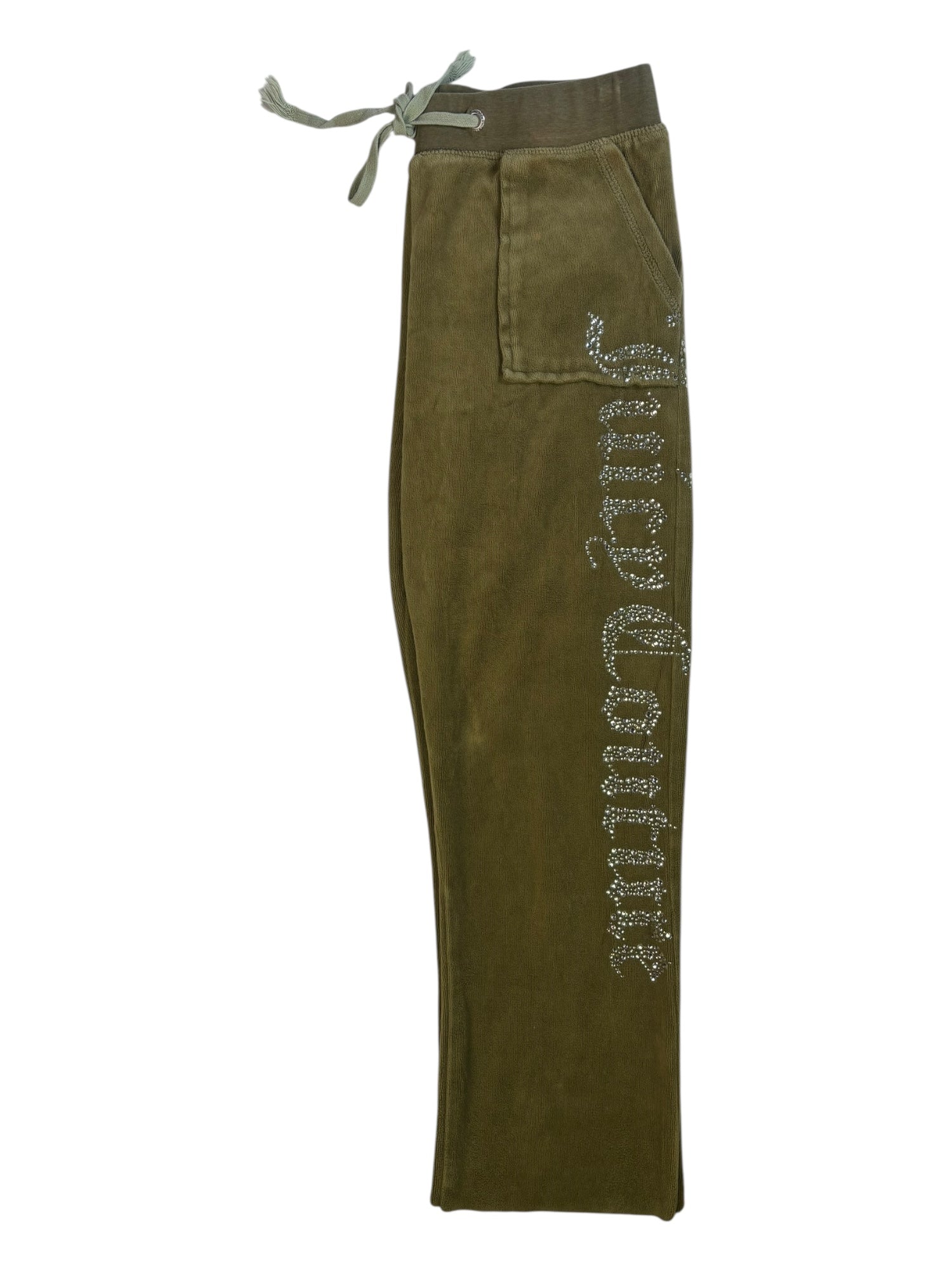 (S) Olive Embellished Juicy Couture Velour Pants