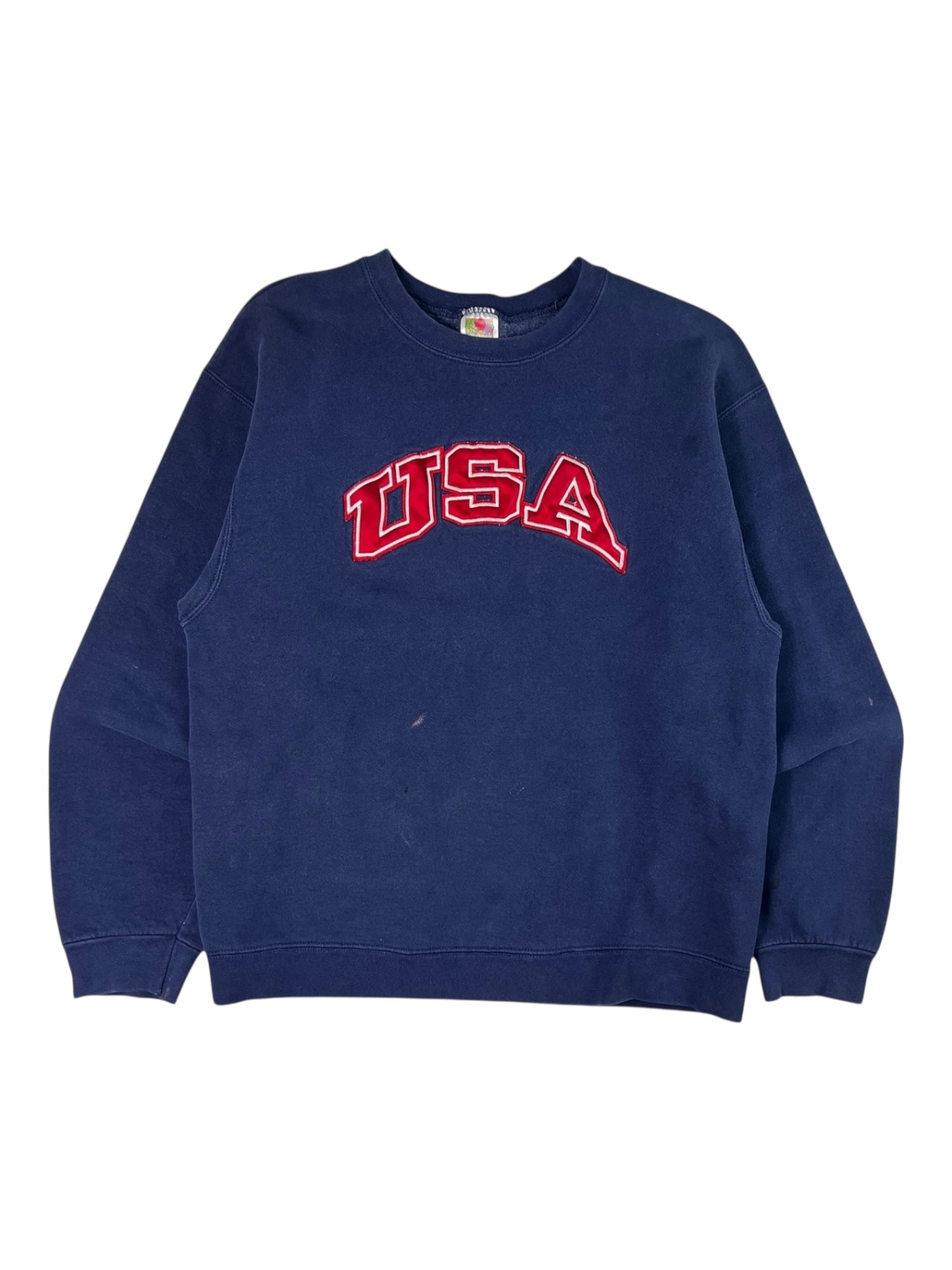 (L) USA Navy Blue Crewneck