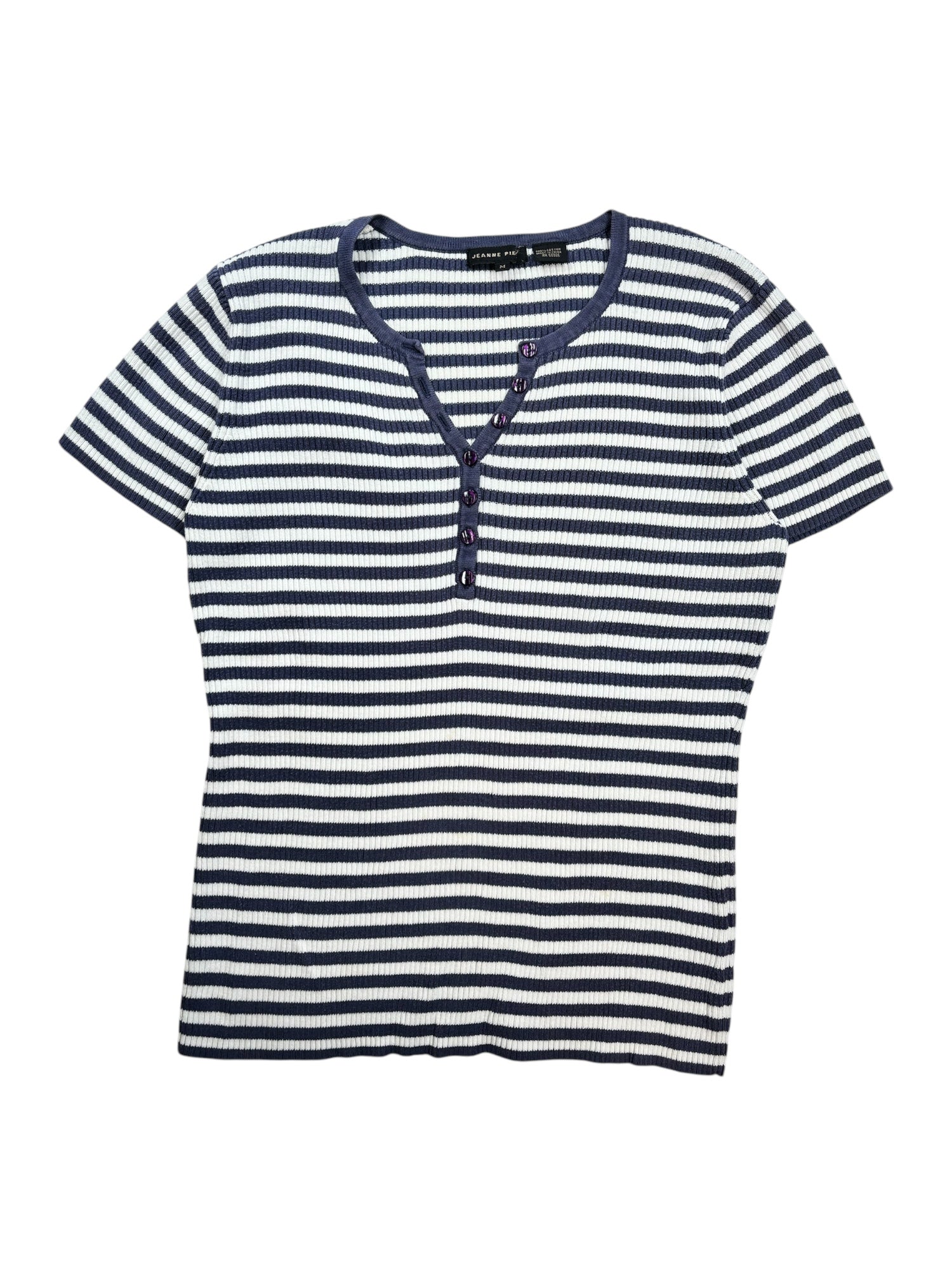 (S) Jeanne Pierre Knit Striped Top