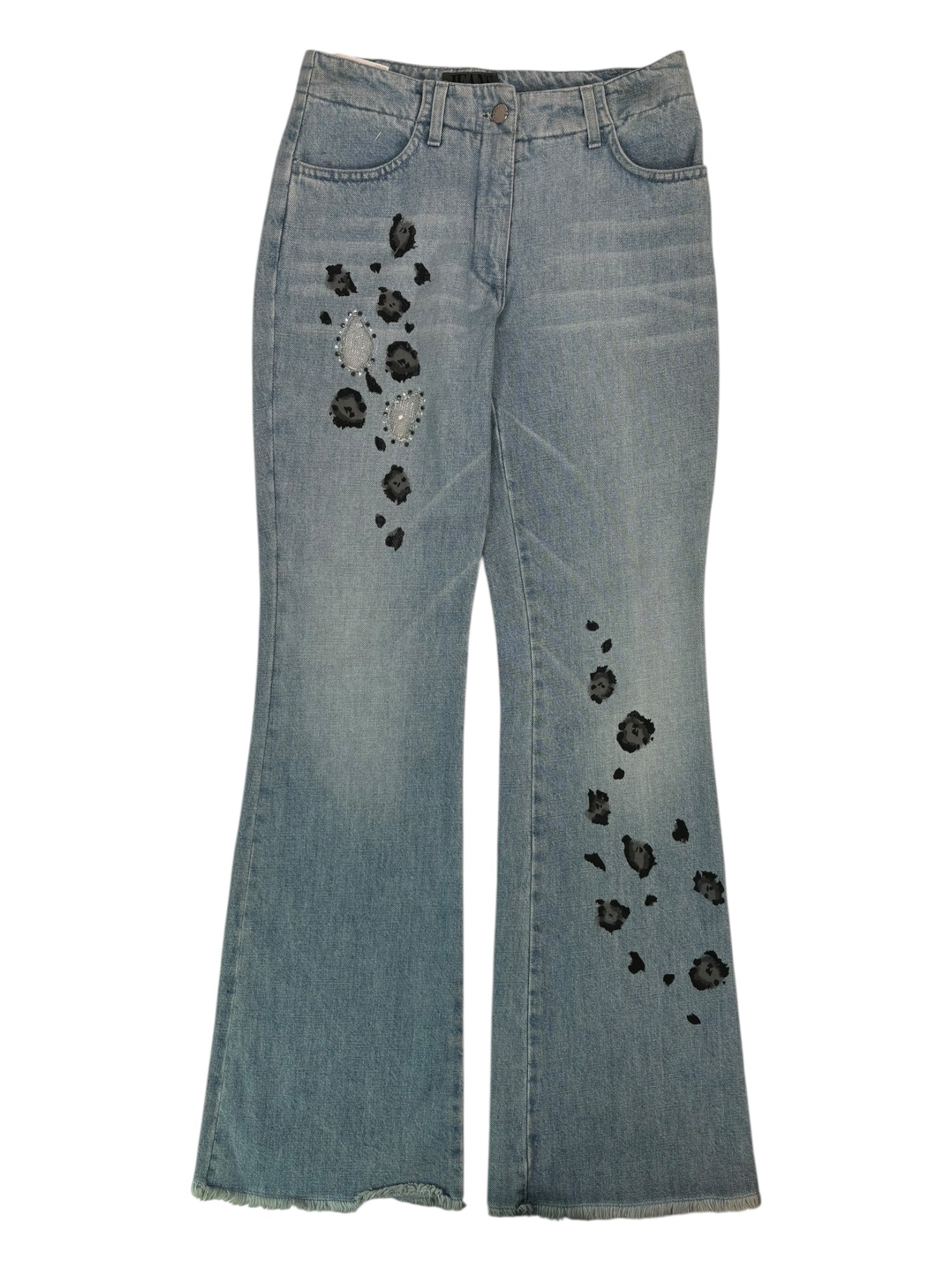 (28) RoccoBarocco Chetah Detailed Jeans