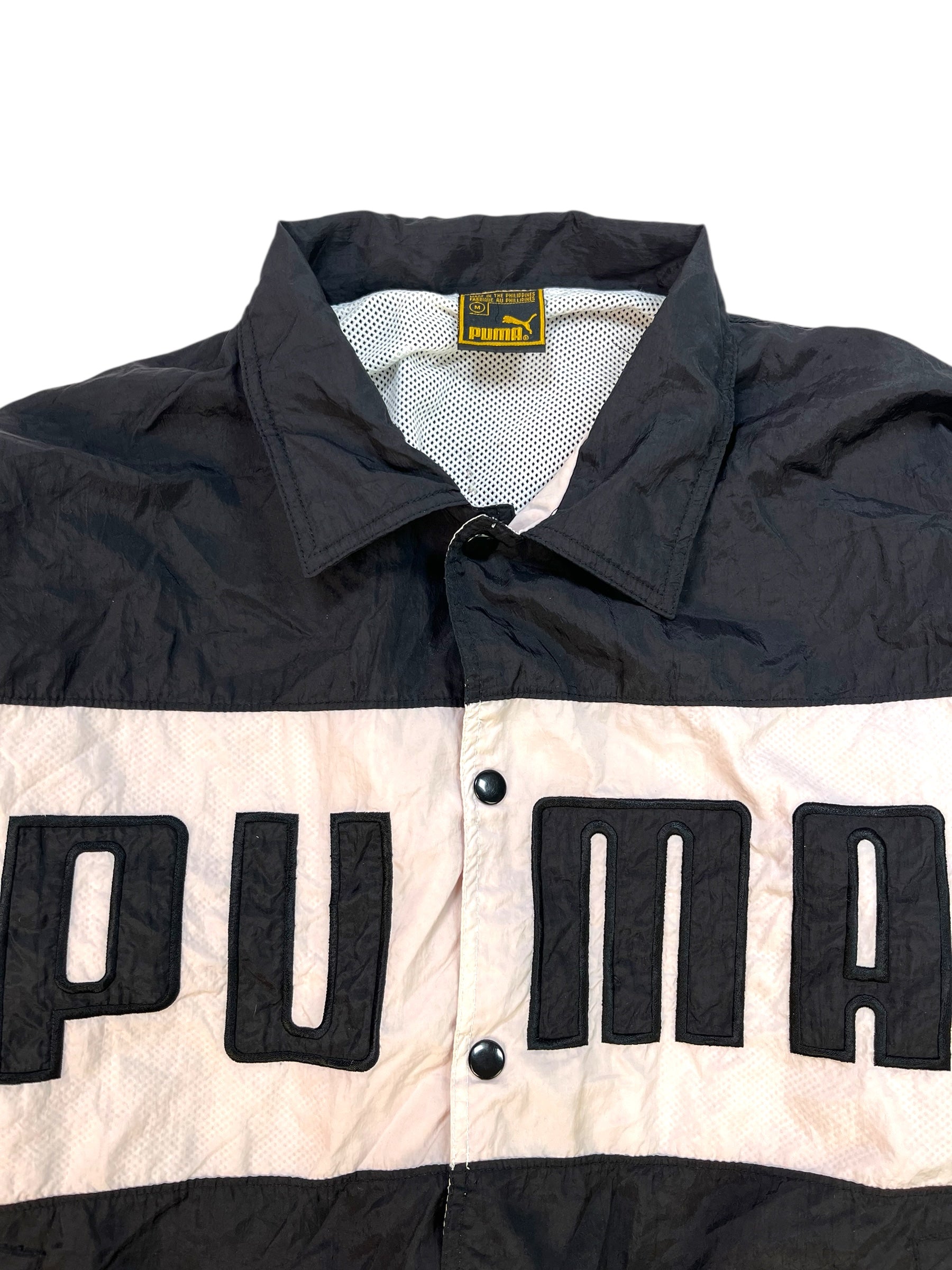 (M) PUMA White and Black Windbreaker
