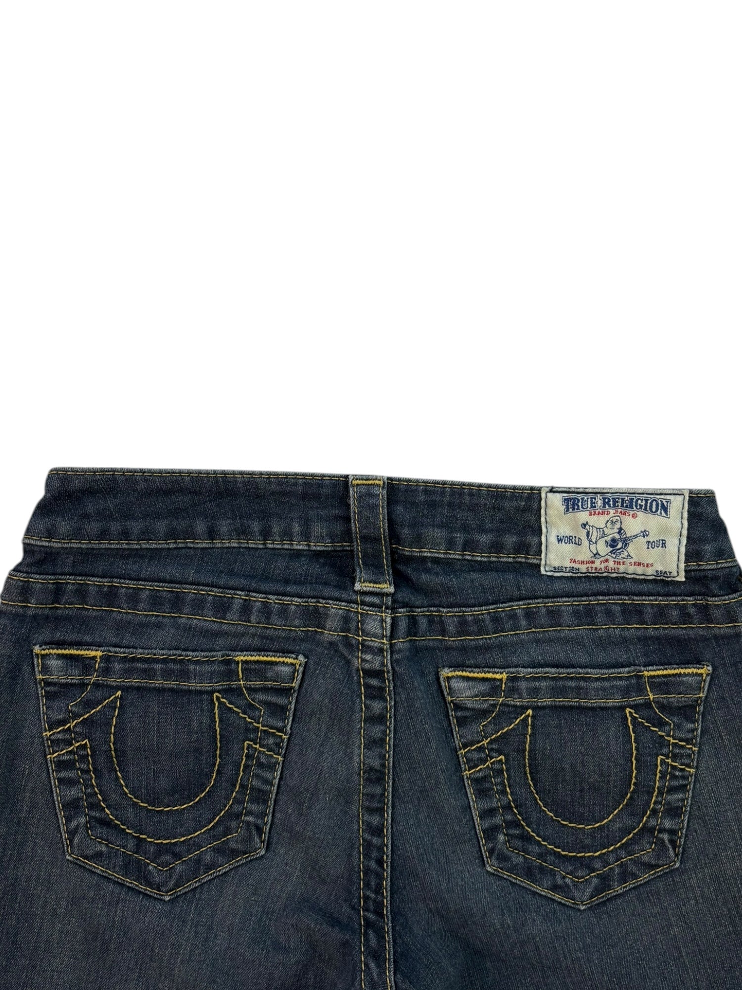 (27) True Religion Dark Wash Straight Leg Jeans