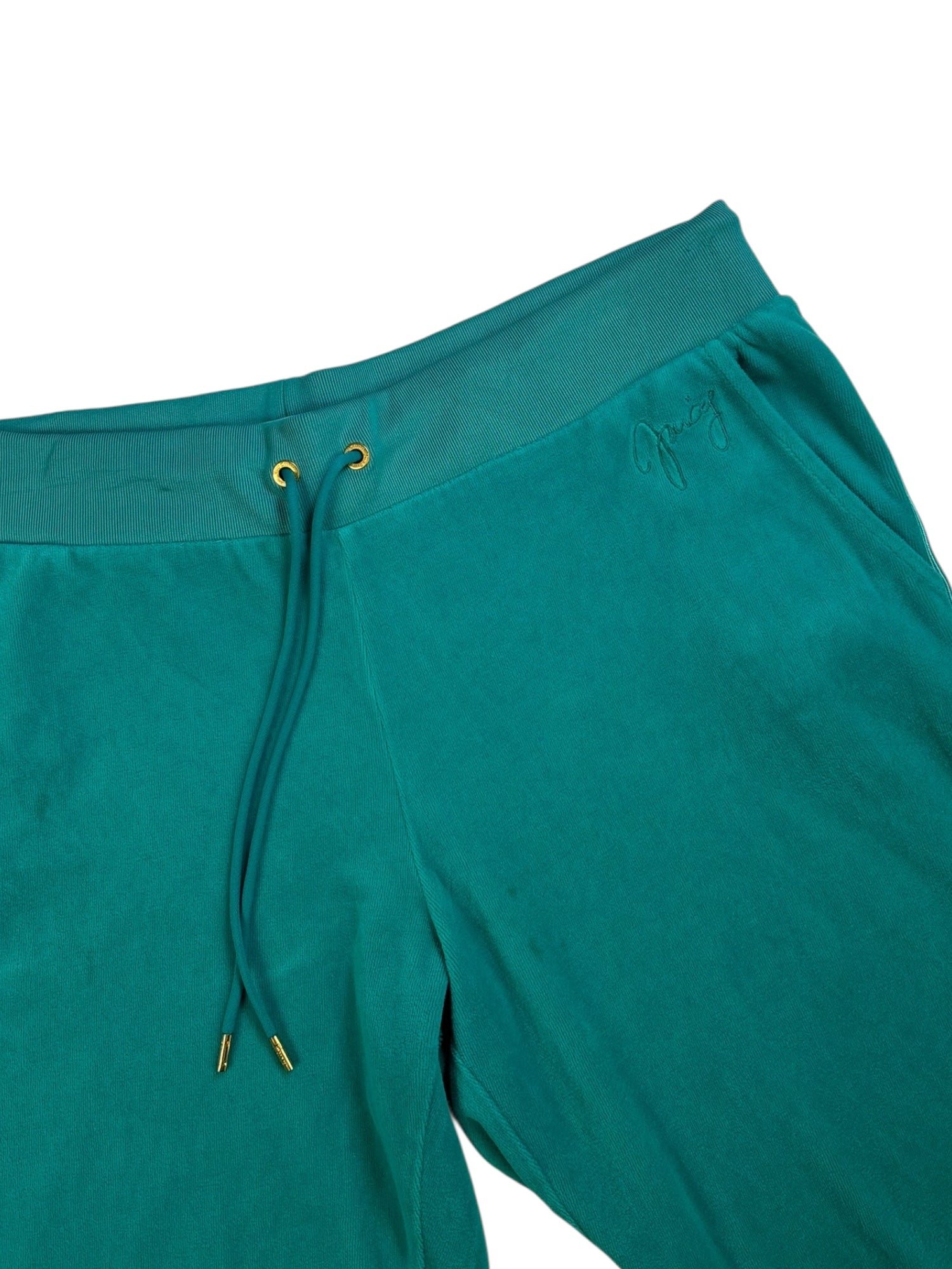 (L) Teal Embroidered Juicy Couture Velour Pants