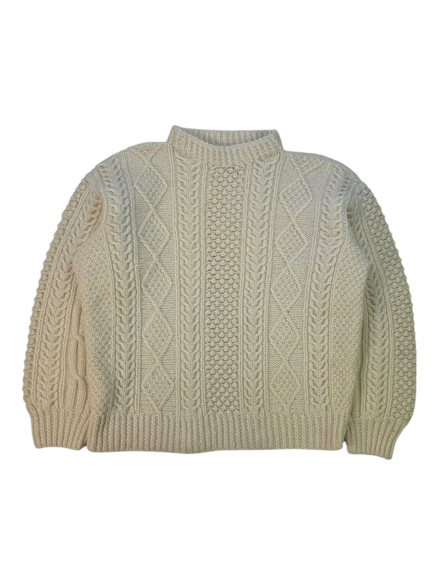 (M) Cream Cable Knit Sweater