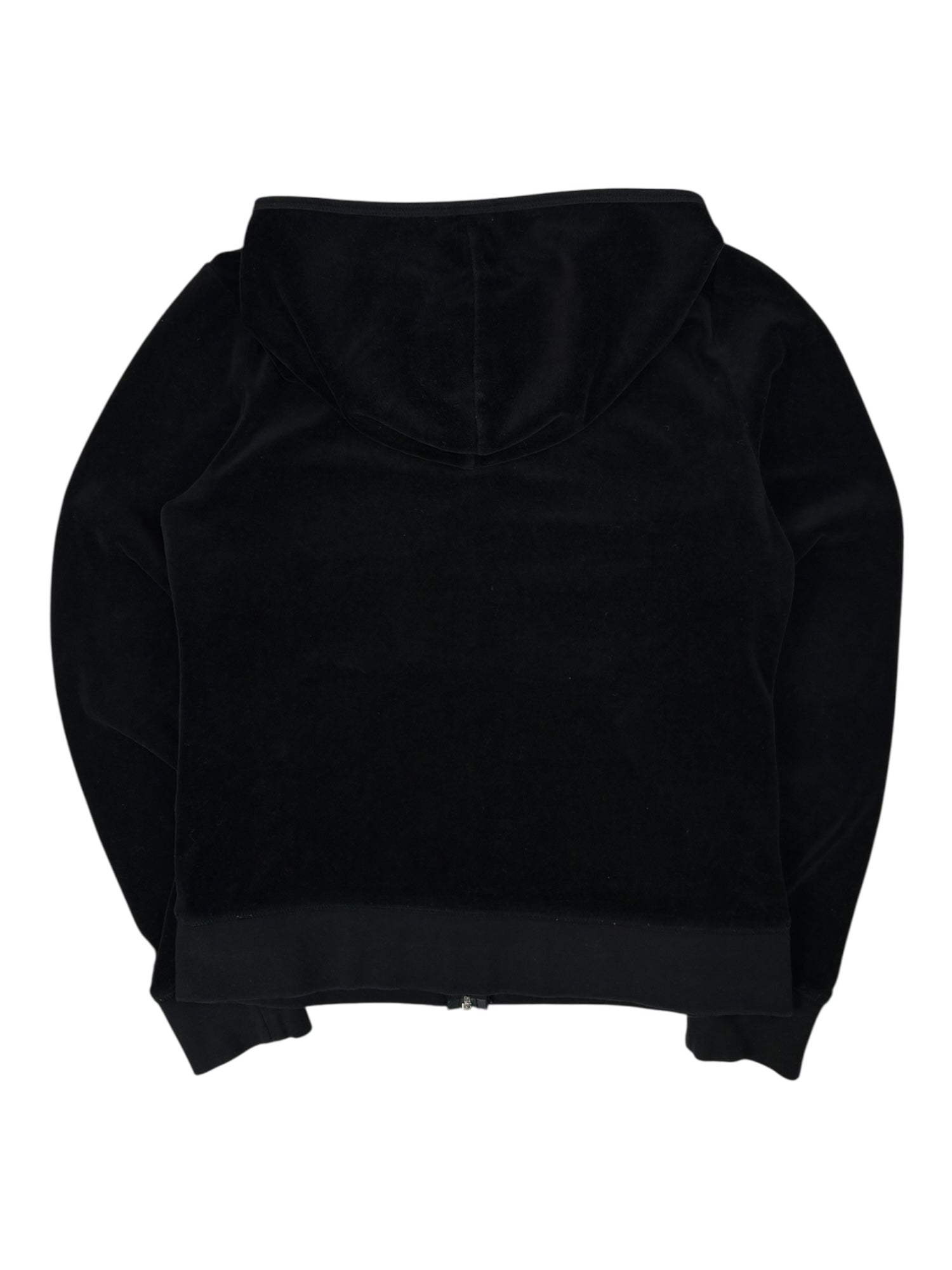 (L) Black Juicy Couture Velour Zip-up Hoodie