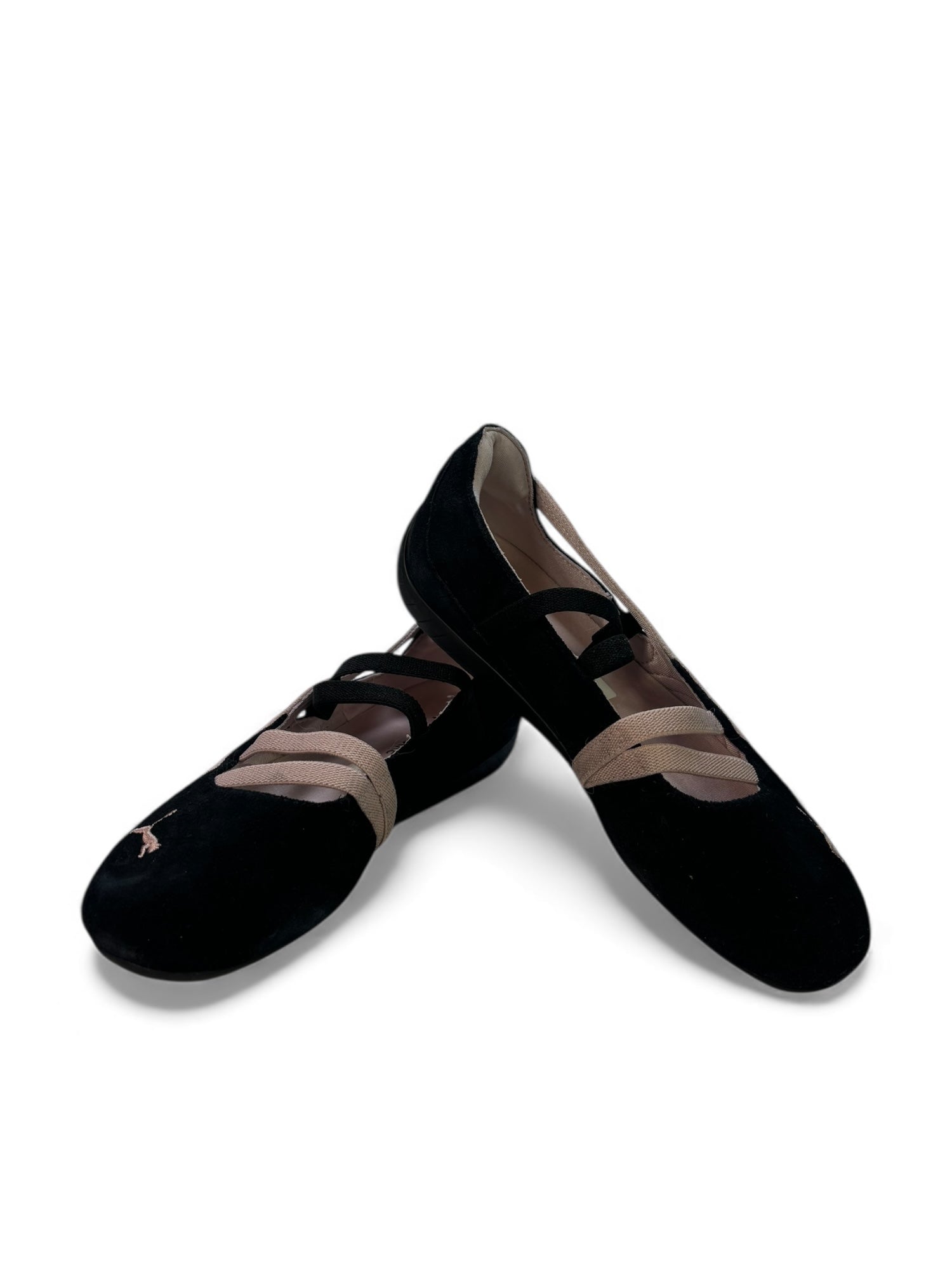 (8) Black and Pink Speedcat Ballet Flat Sneakers