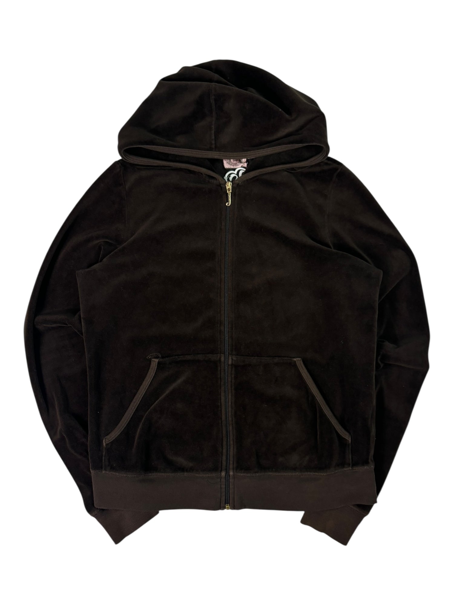 (L) Dark Brown Juicy Couture Zip Up Hoodie