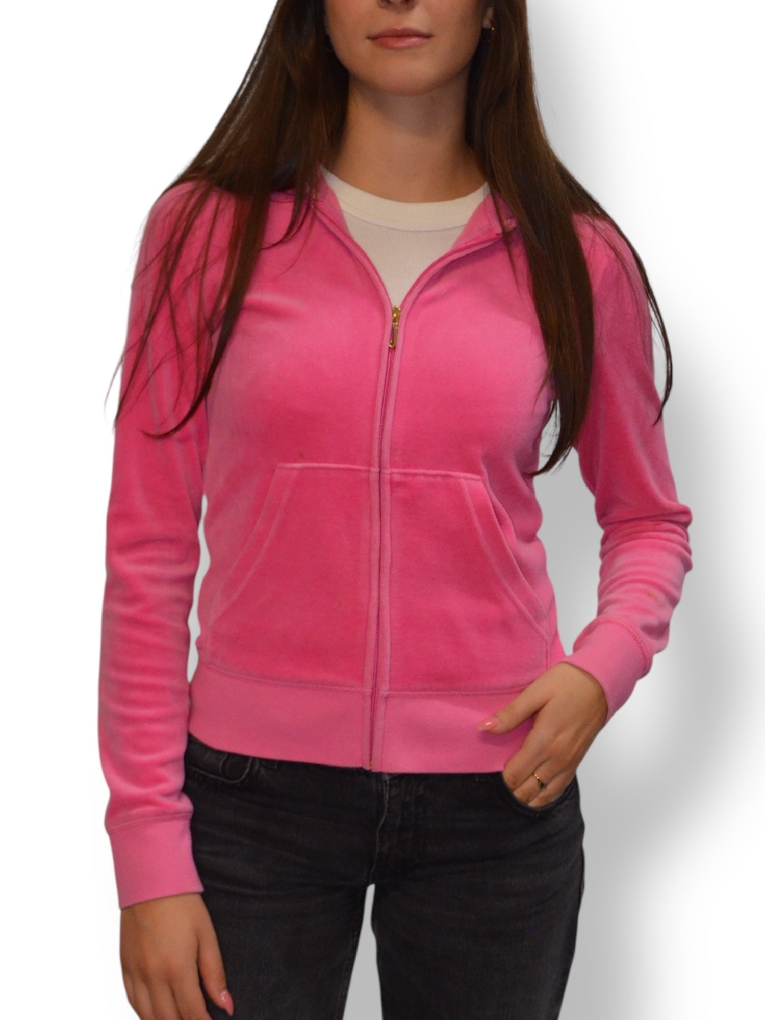 (S) Pink Embellished Juicy Couture Zip-up Hoodie