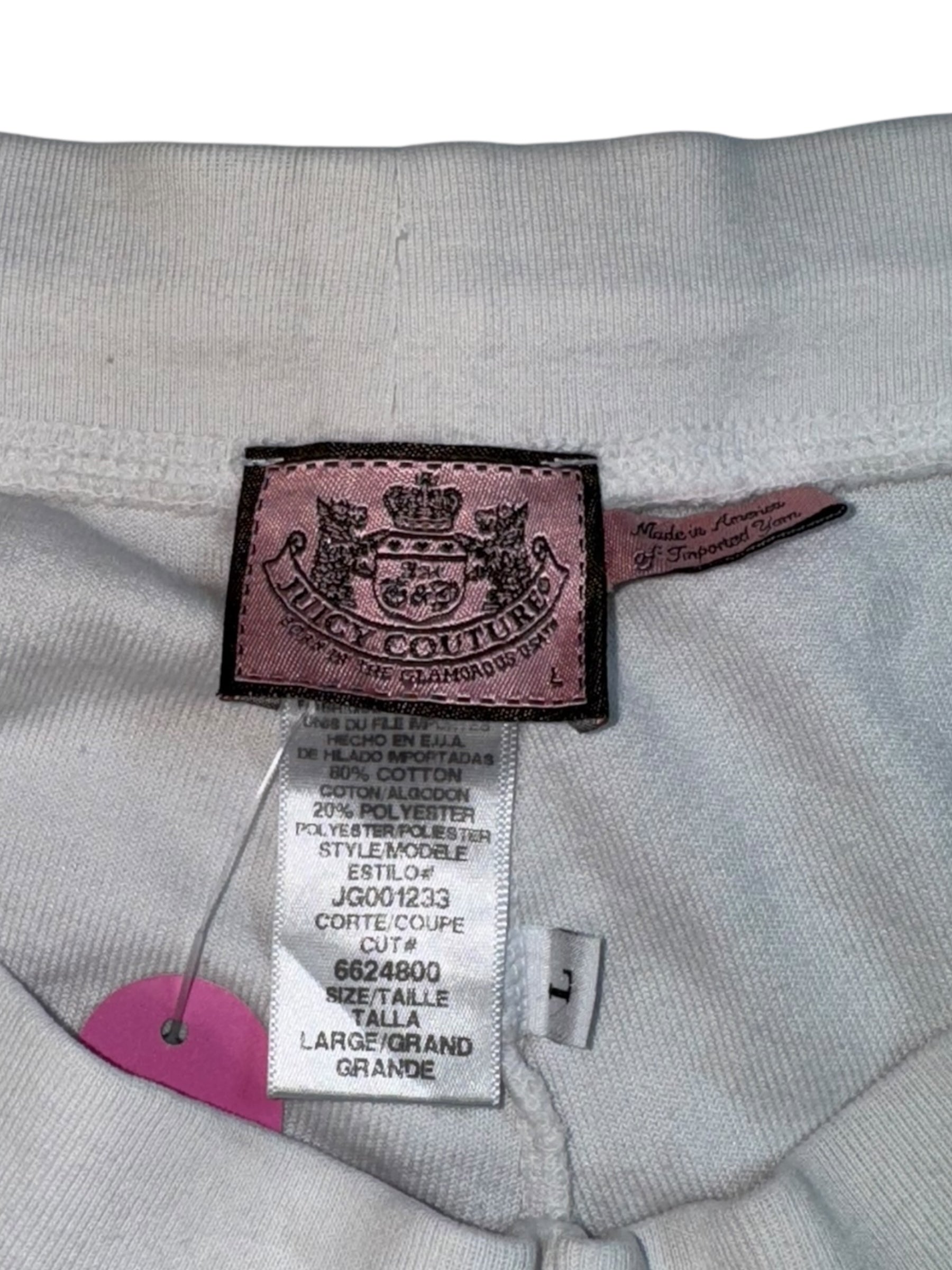 (L) White Terry Cloth Juicy Couture Pants