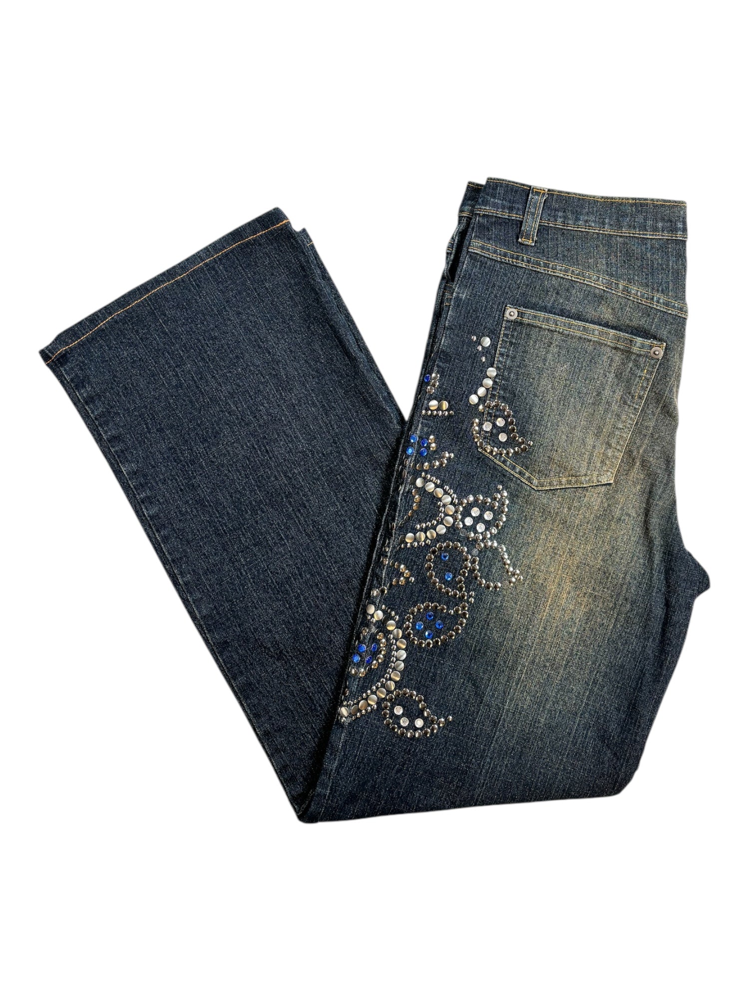 (20) Essentiel Embellished Y2K Jeans