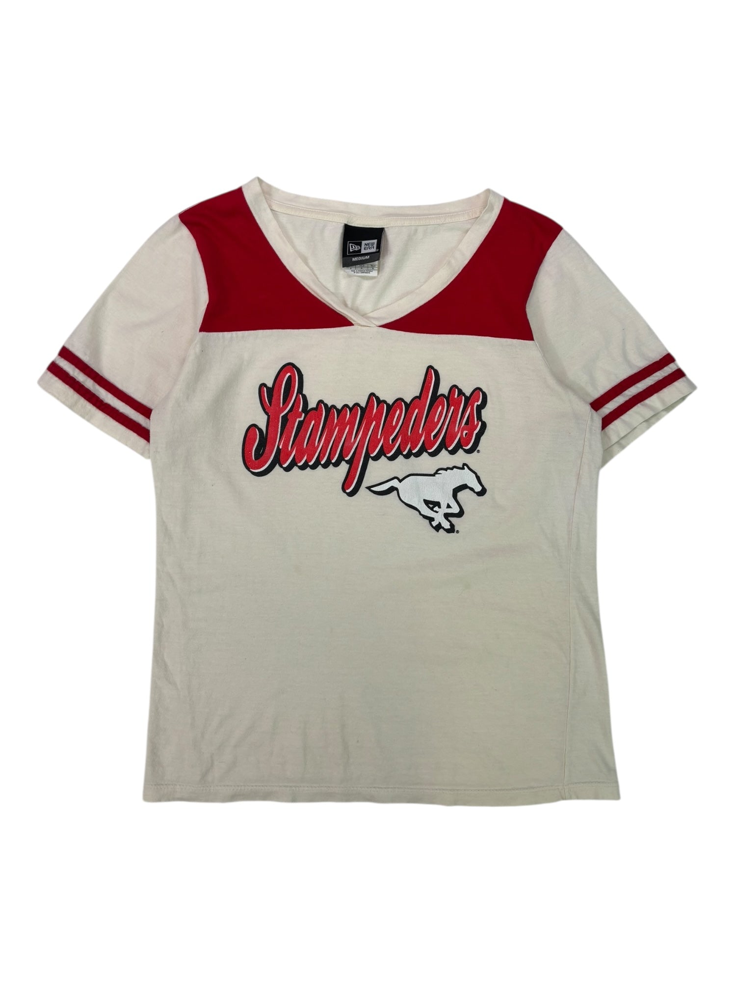 (M) Stampeders V-neck Baseball Style Tee