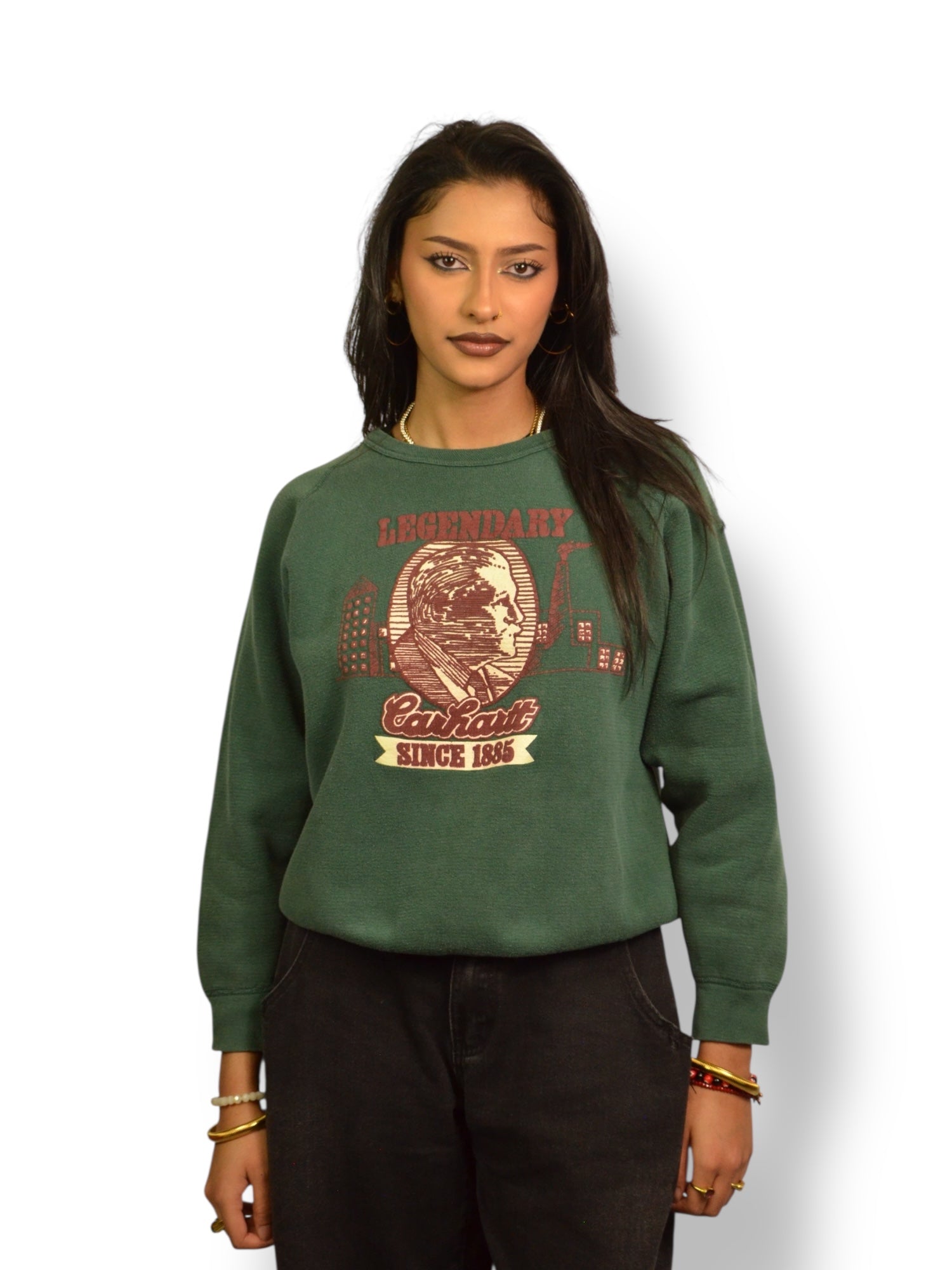 (M) Vintage Carhartt Green Crewneck