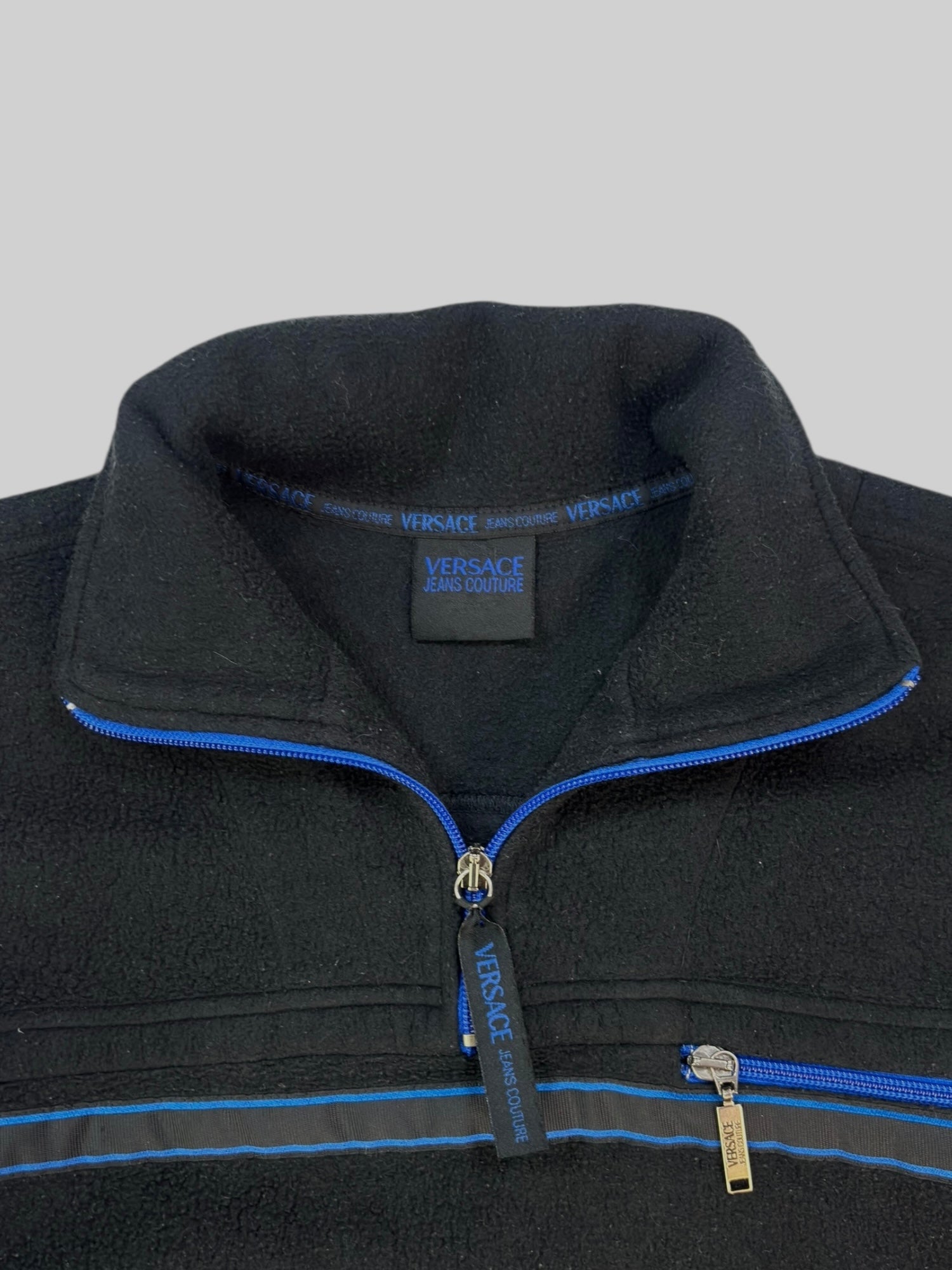 (L) Versace Black Fleece Quarter Zip Pullover