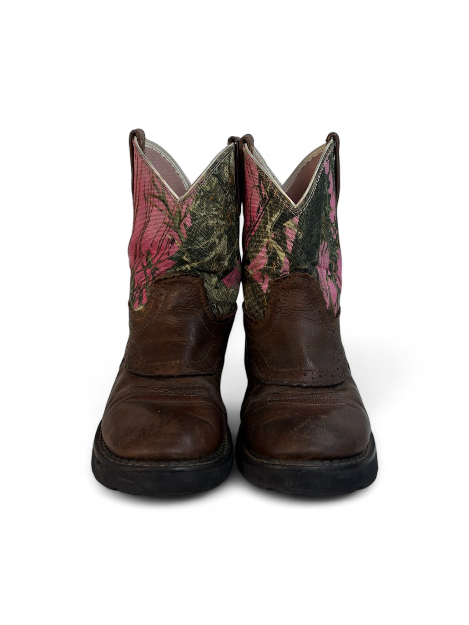 (7.5) Ariat Pink & Camo Cowboy Boots