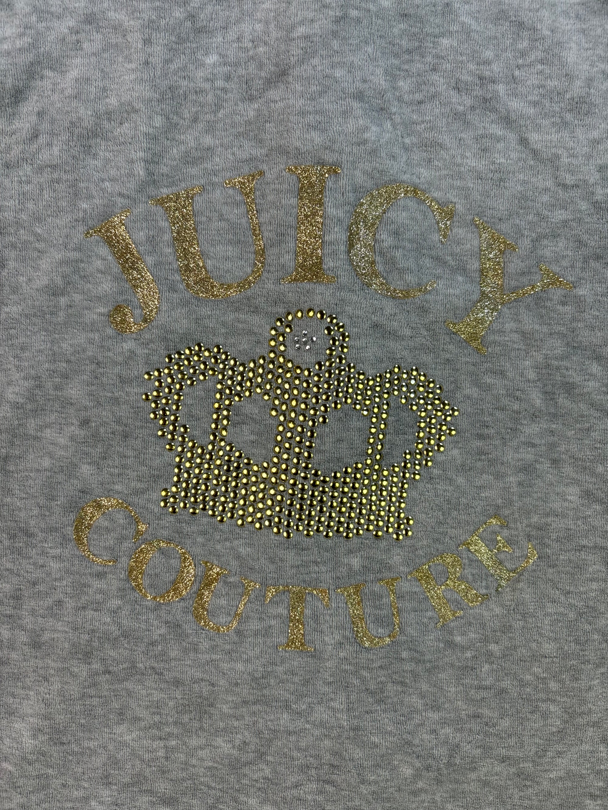 (XXL) Grey Embellished Juicy Couture Zip Up Hoodie