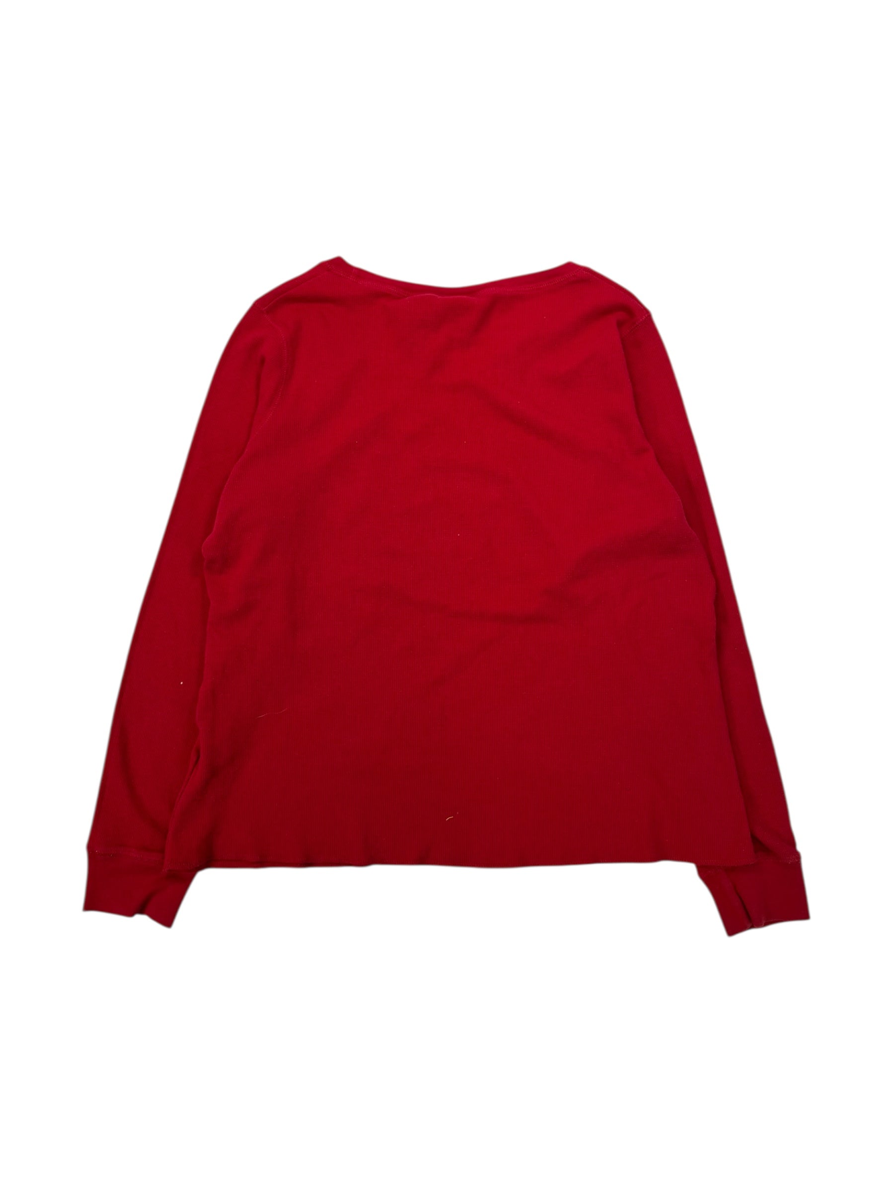 (XL) Red Waffle Knit Harley Davidson Long Sleeve