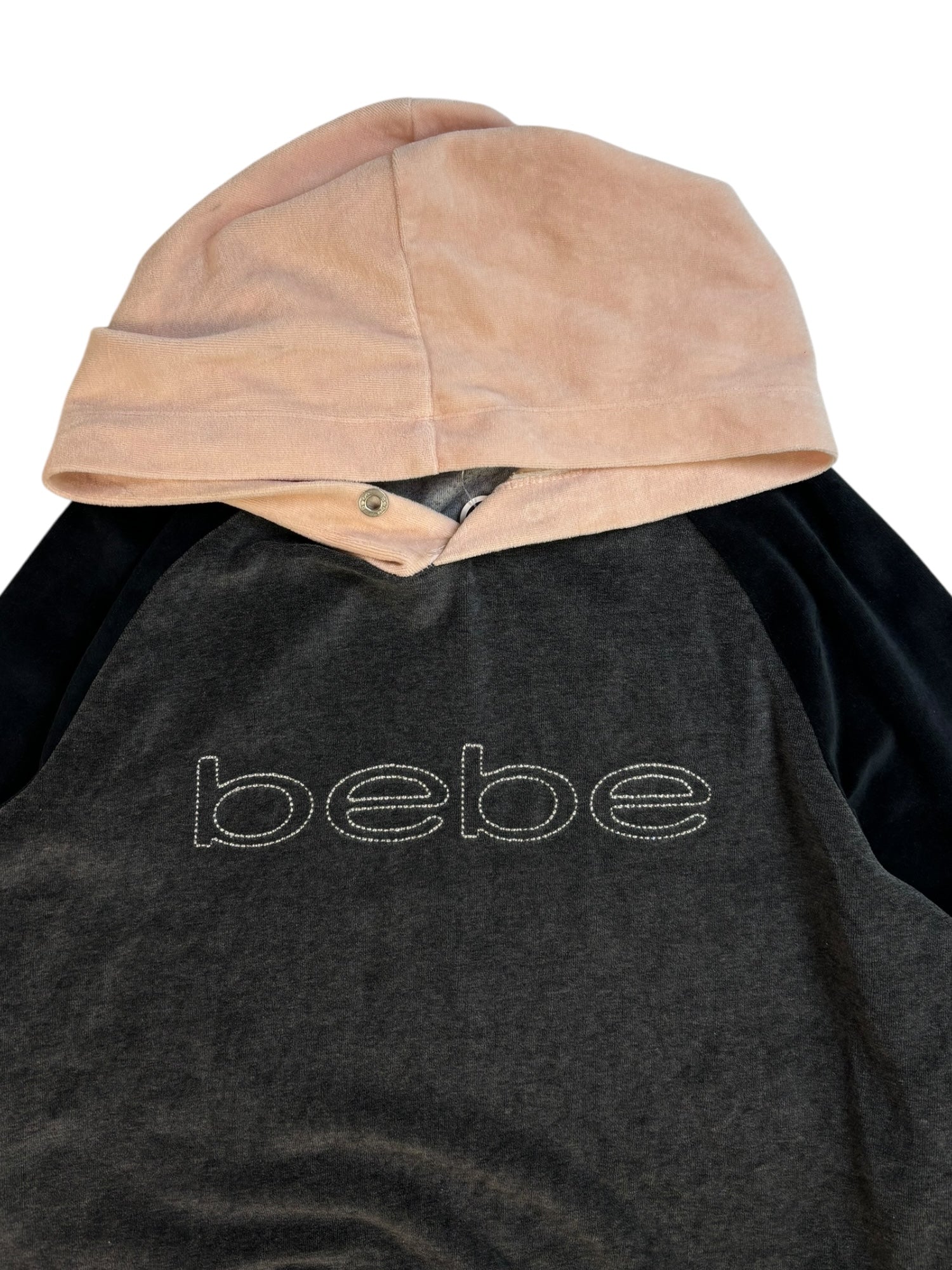 (L) Black & Grey Bebe Pull Over Top