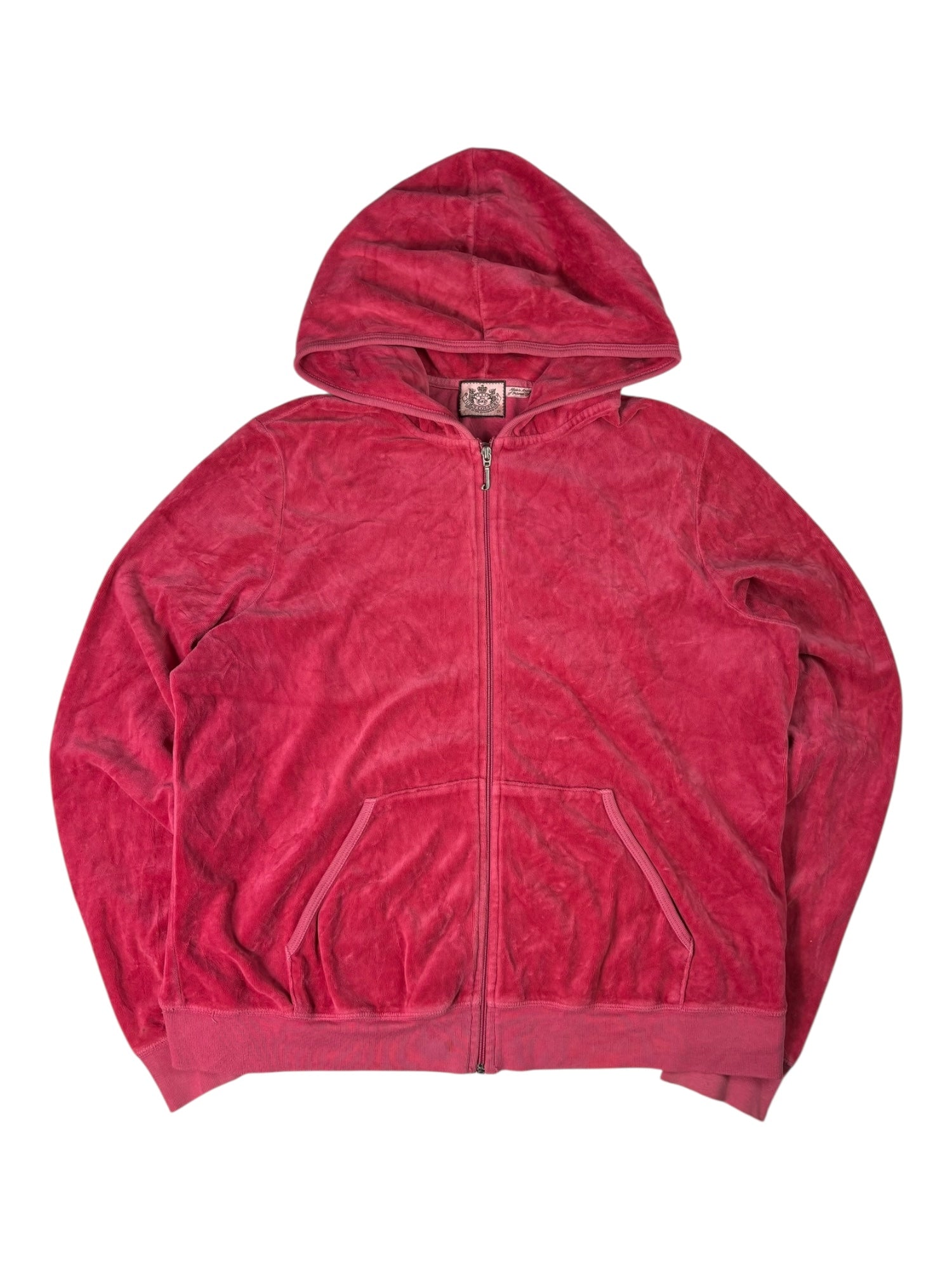 (XL) Pink Juicy Couture Velour Zip-up Hoodie