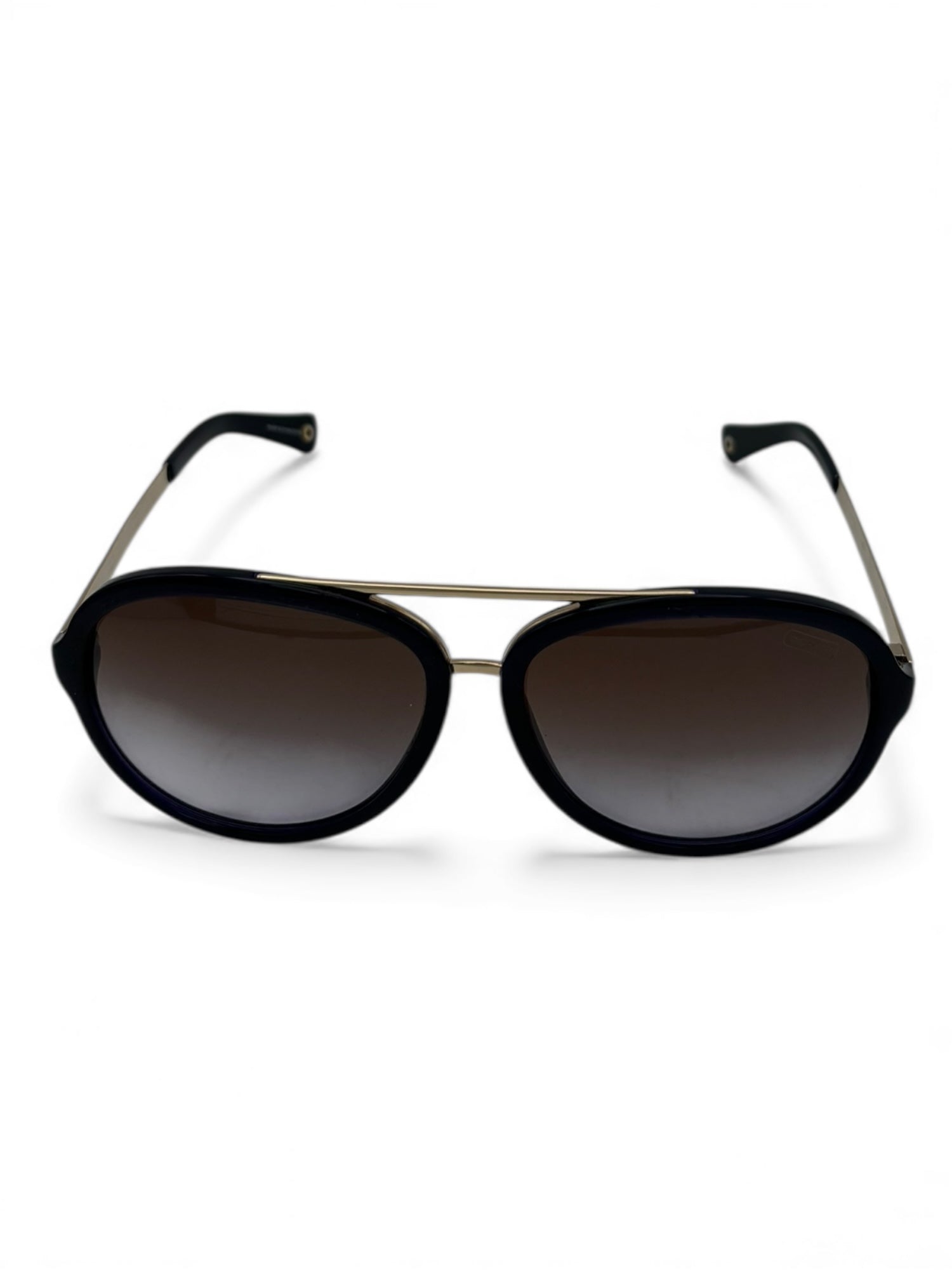 (O/S) Black Aviator Style Coach Sunglasses