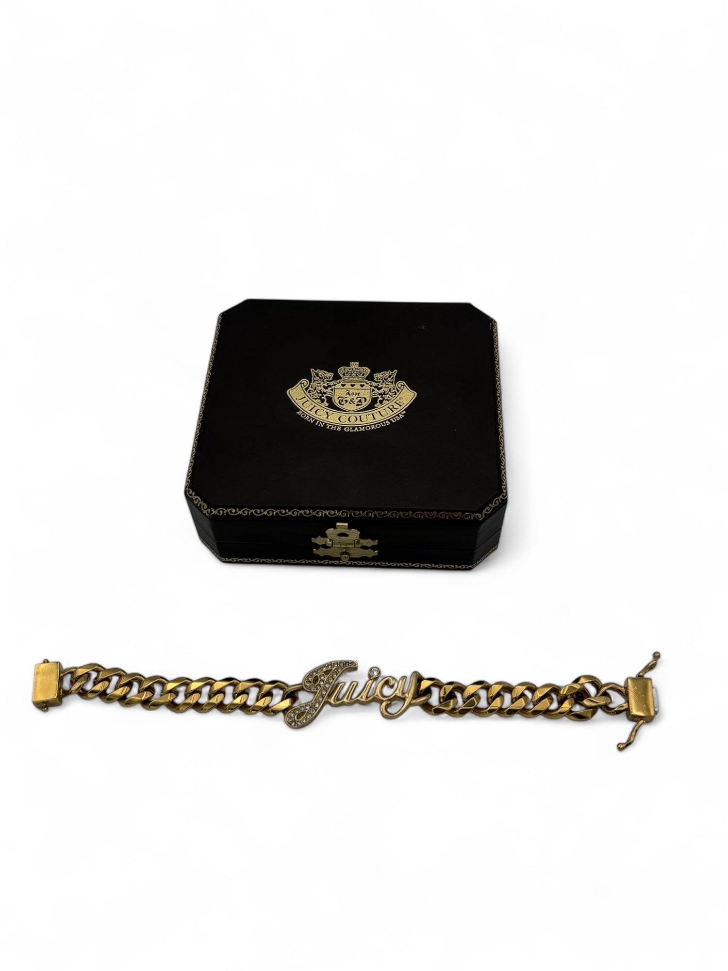 (O/S) Gold Juicy Couture Rhinestone Juicy Bracelet