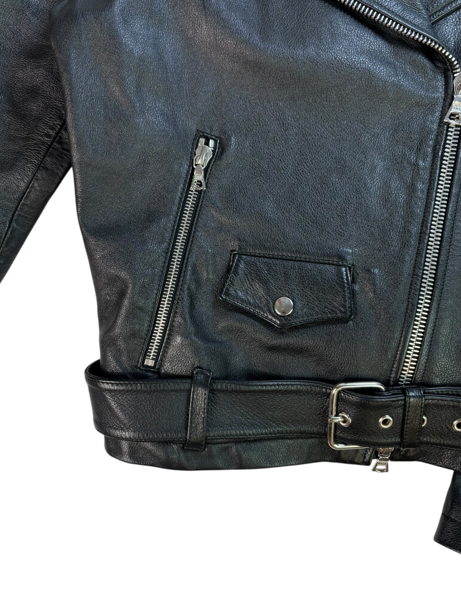 (Xs) Cropped Leather Jacket