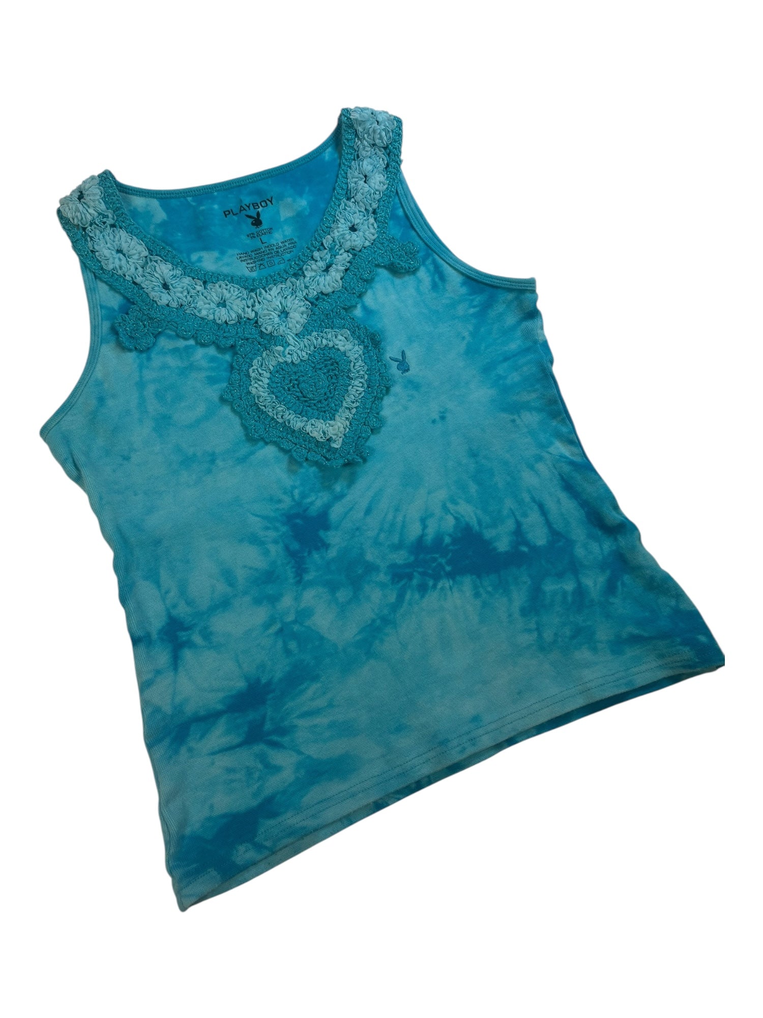(M/L) Blue Tie Dye Playboy Tank