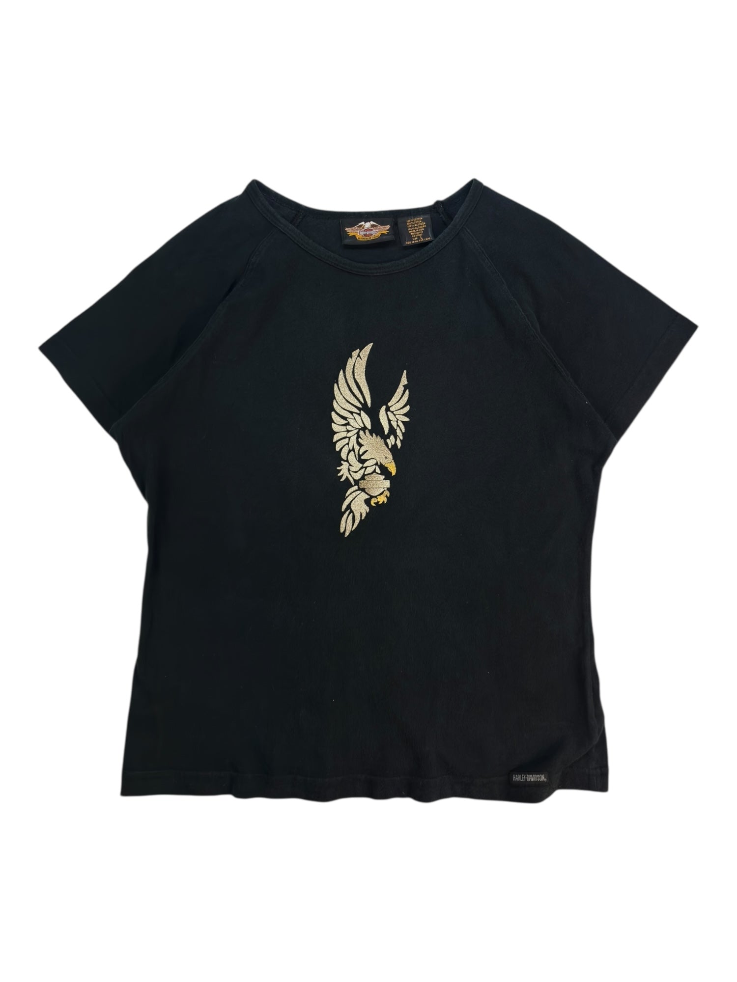 (L) Embellished Eagle Harley Davidson Tee