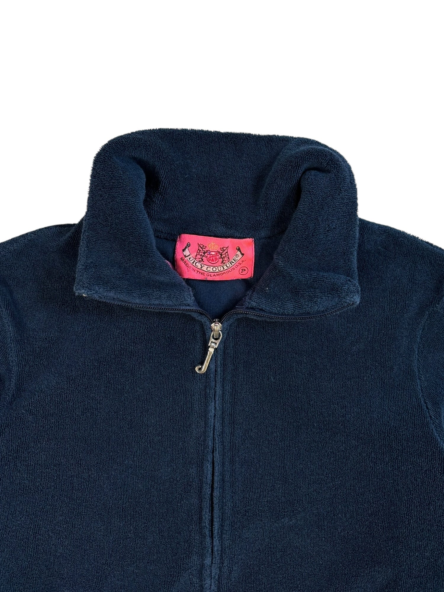 (XS) Midnight Blue Juicy Couture Terry Cloth Zip-up
