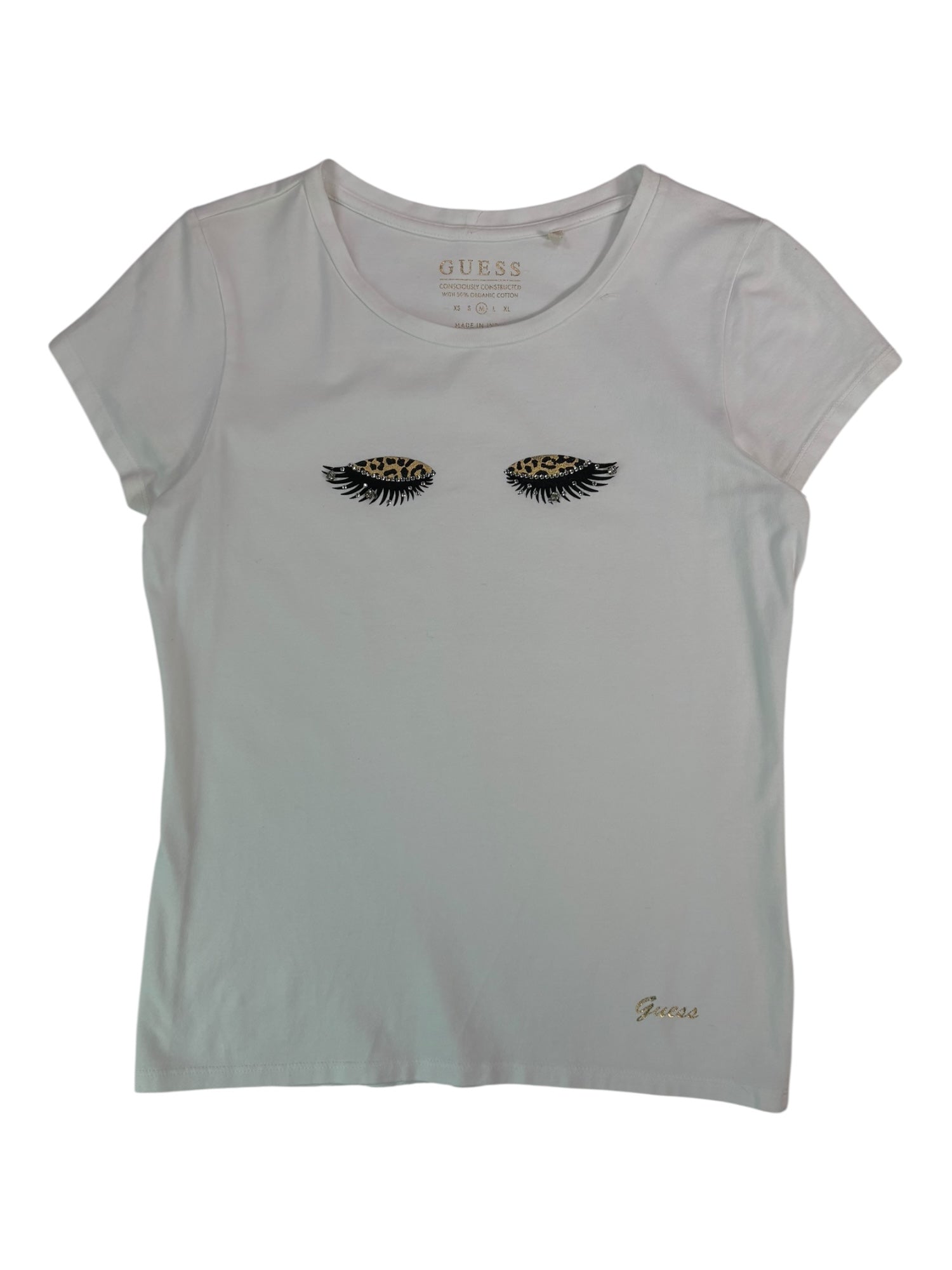 (M) Guess Eyelash Graphic Baby Tee