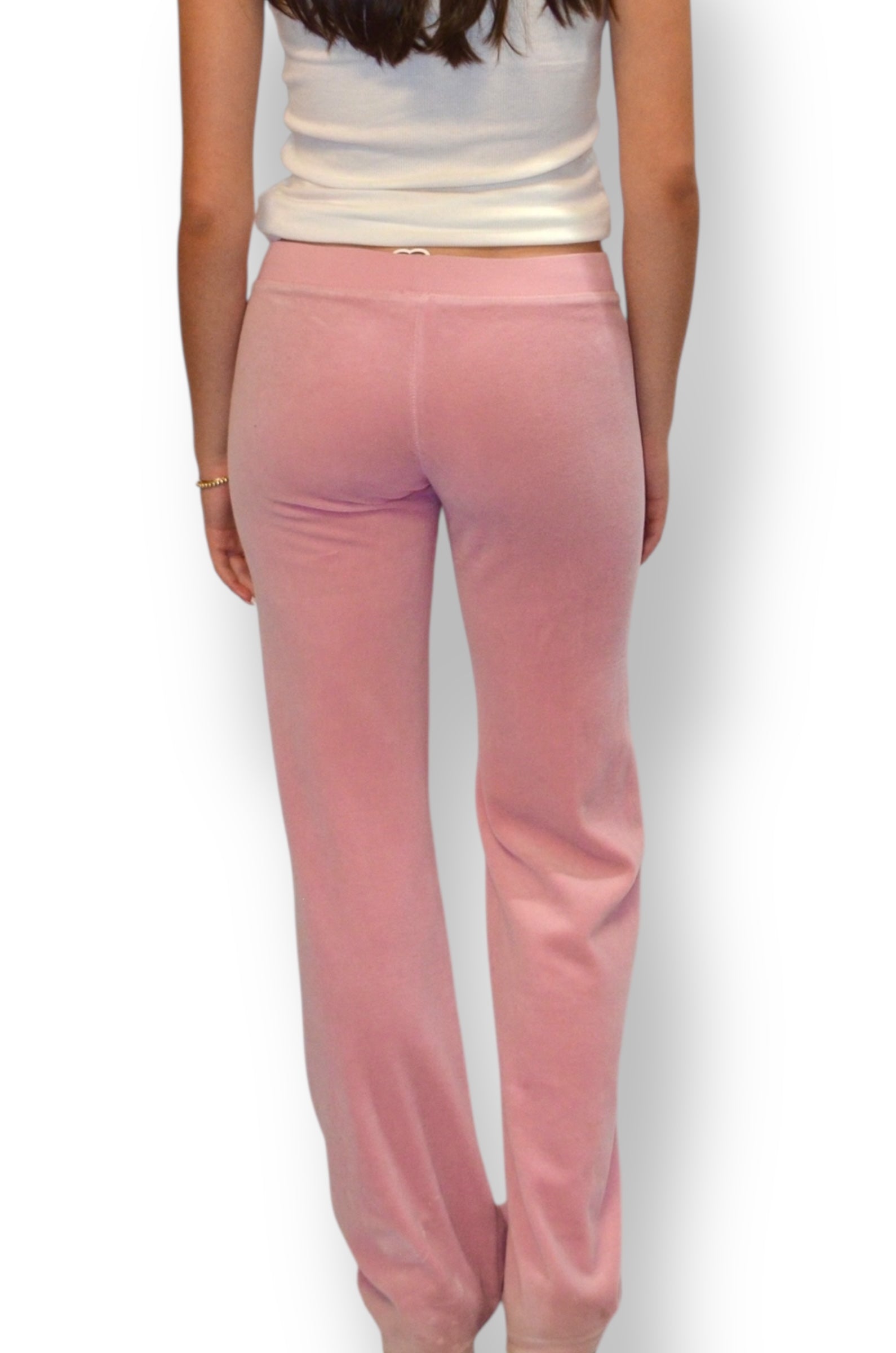 (S) Baby Pink Embellished Juicy Couture Velour Pants