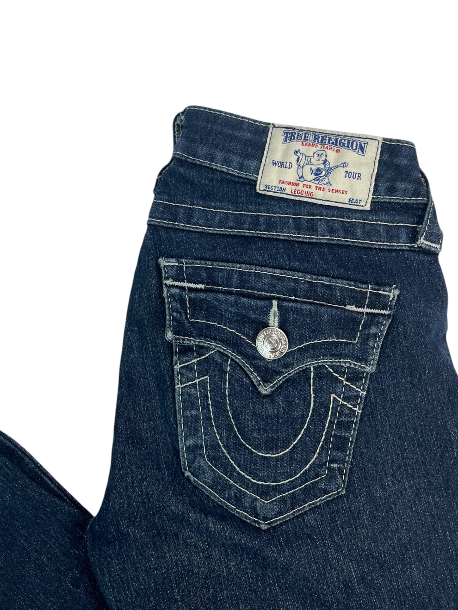 (26) True Religion Dark Wash Skinny Jeans