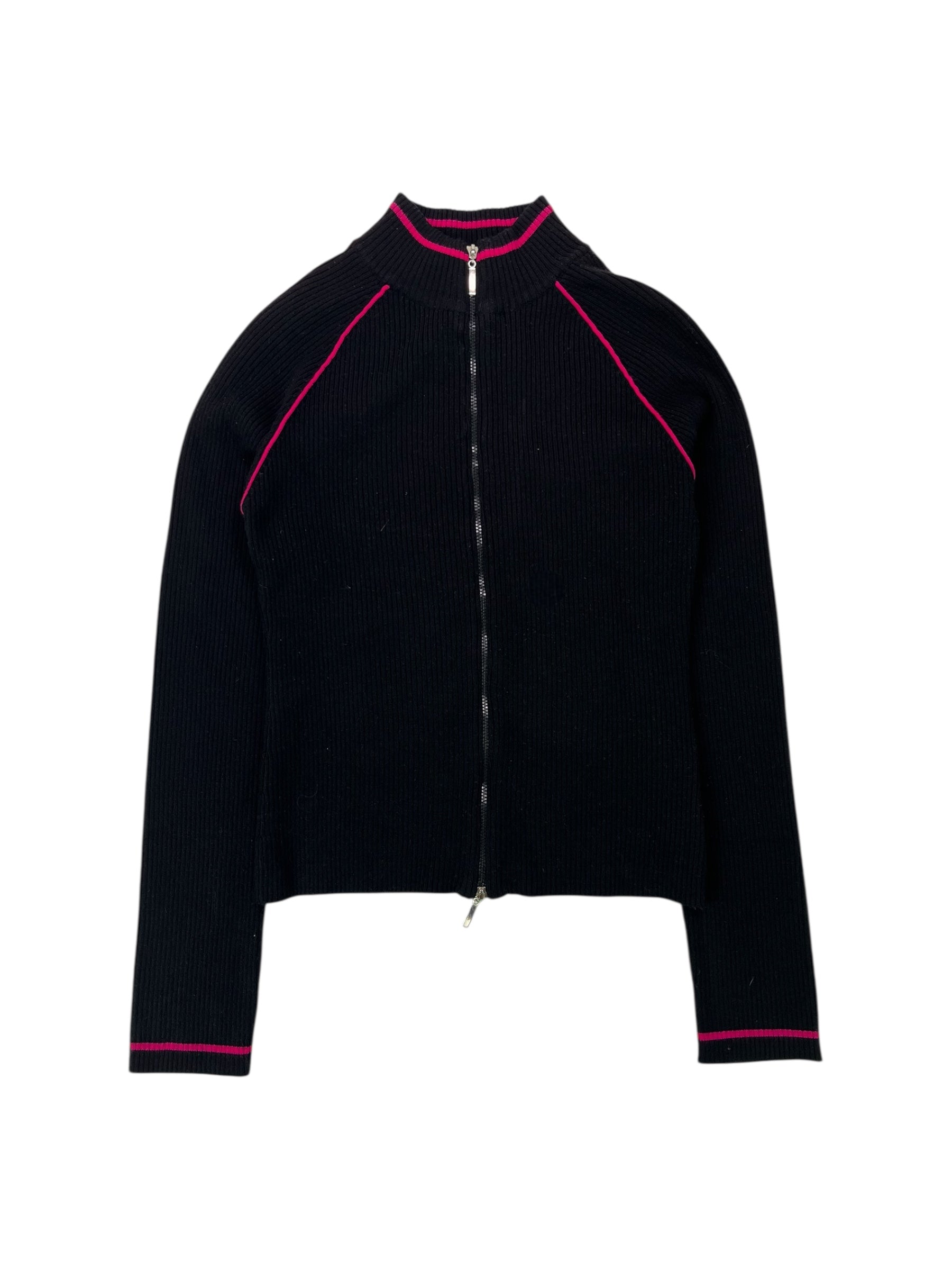 (S) Smart Girl Zip Up Black Sweater