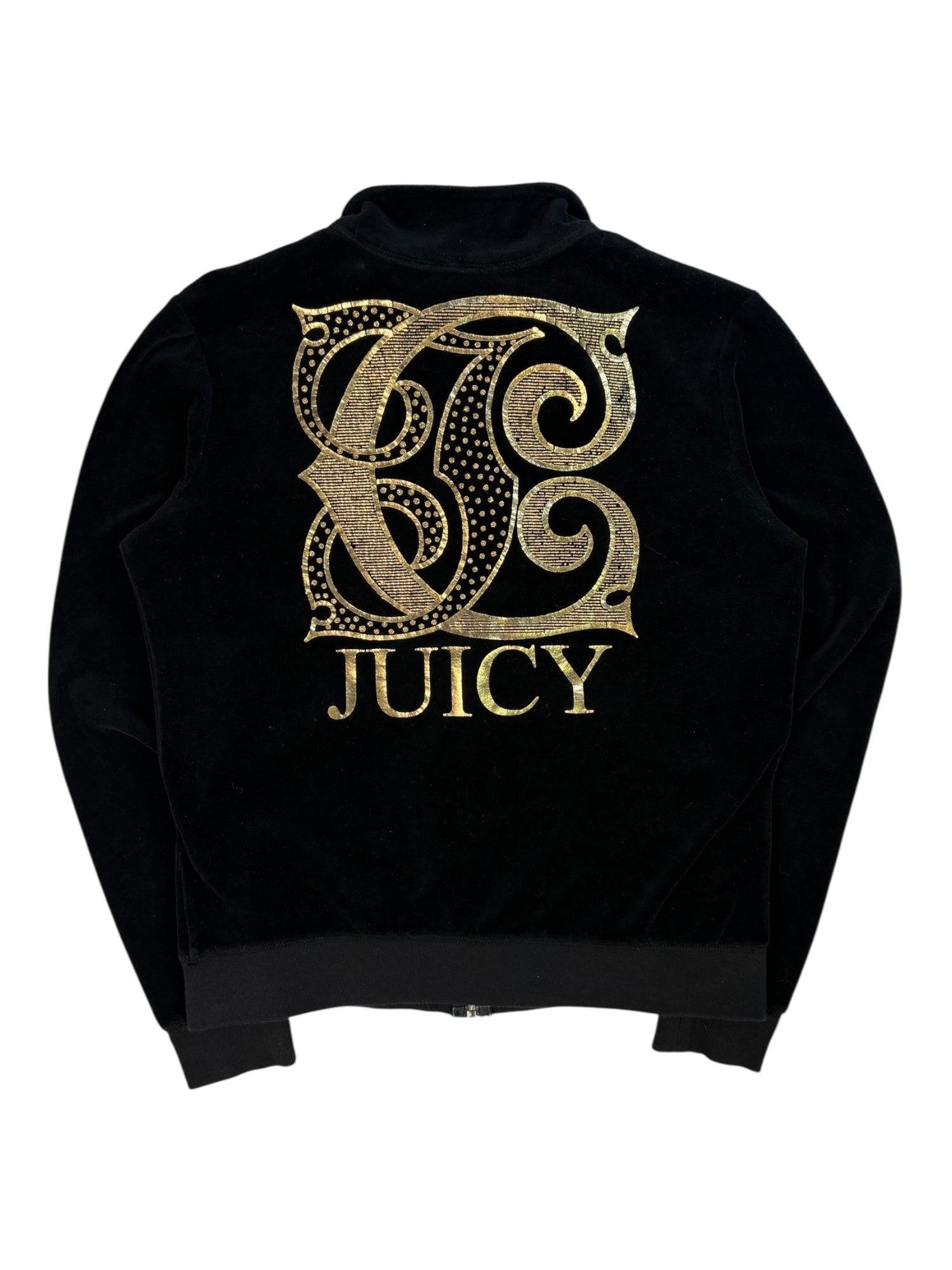 (L) Black and Gold Printed Juicy Couture Zip Up