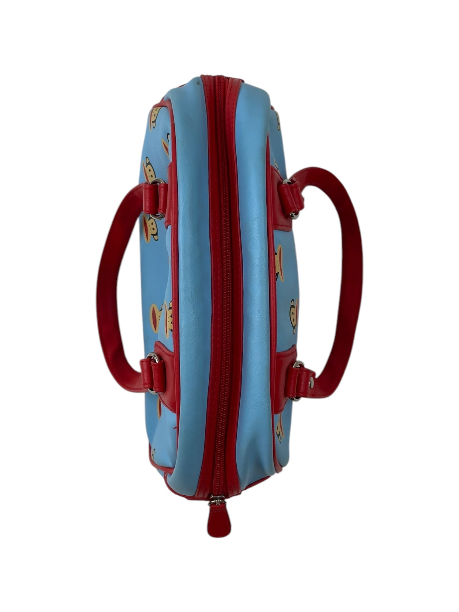 (O/S) Paul Frank Julius the Monkey Baby Blue Monogram Bowler Bag