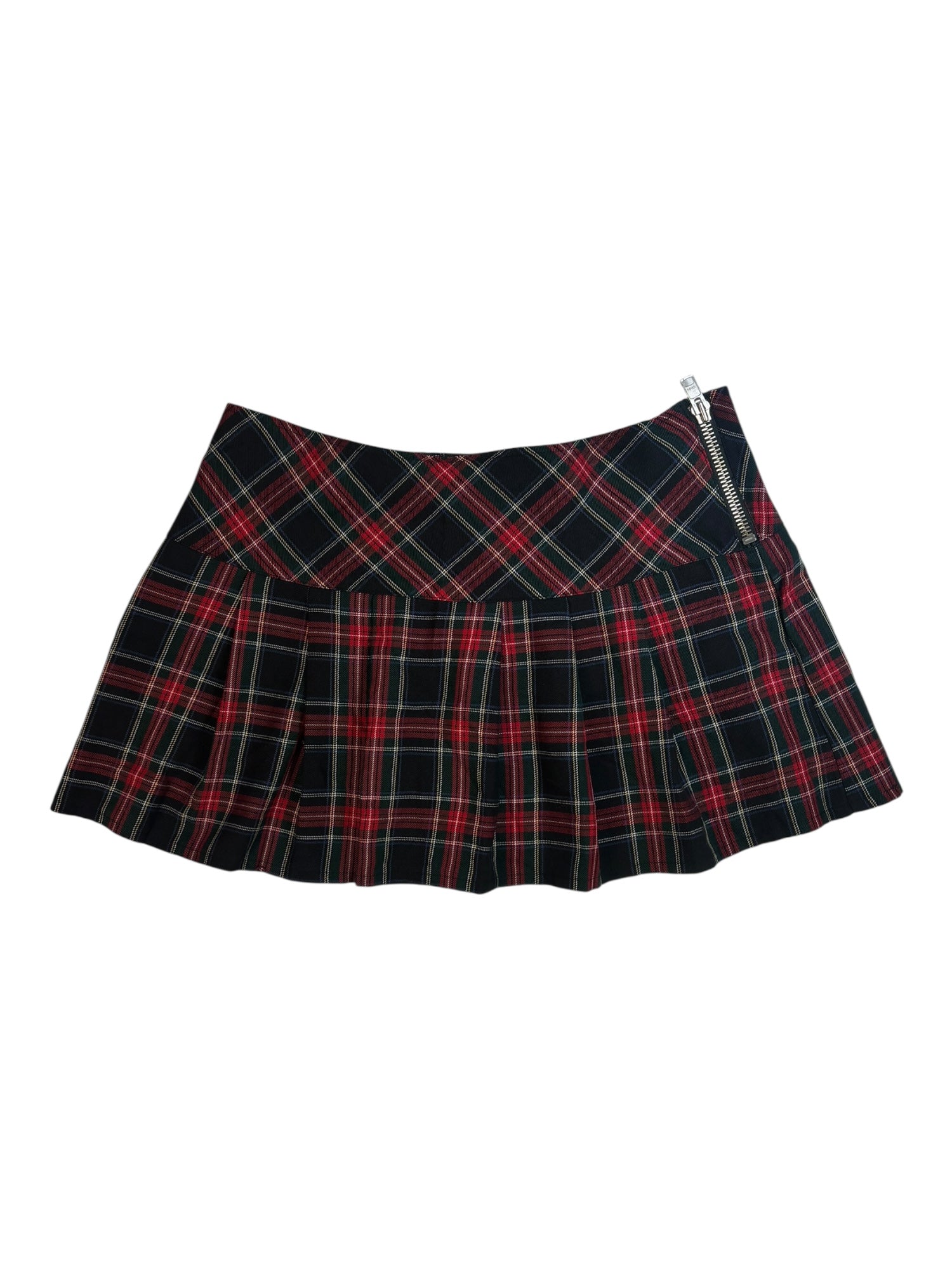 (M) le chateau Plaid Pleated Mini Skirt