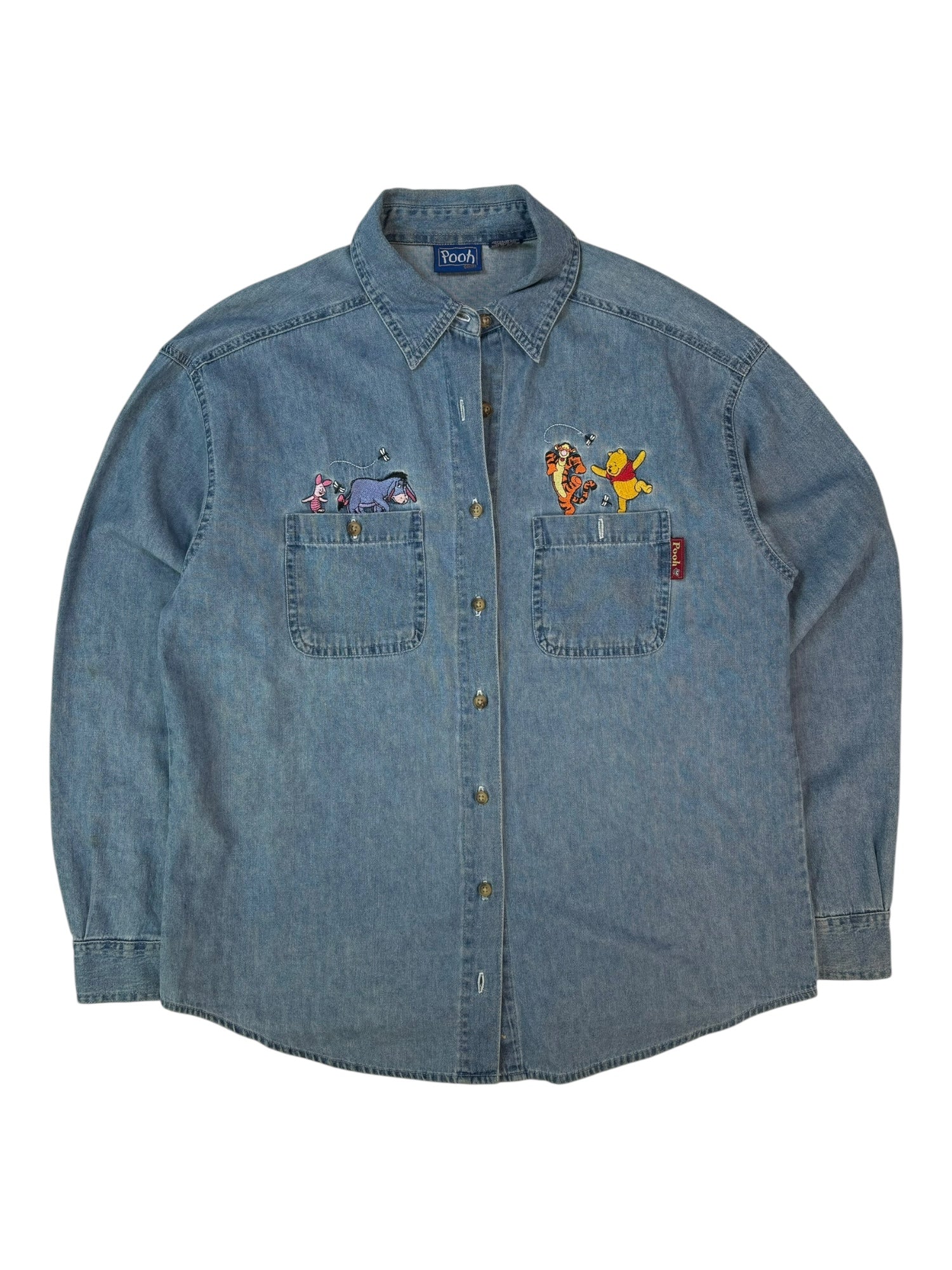 (M) Vintage Winnie the Pooh Button-up Long Sleeve