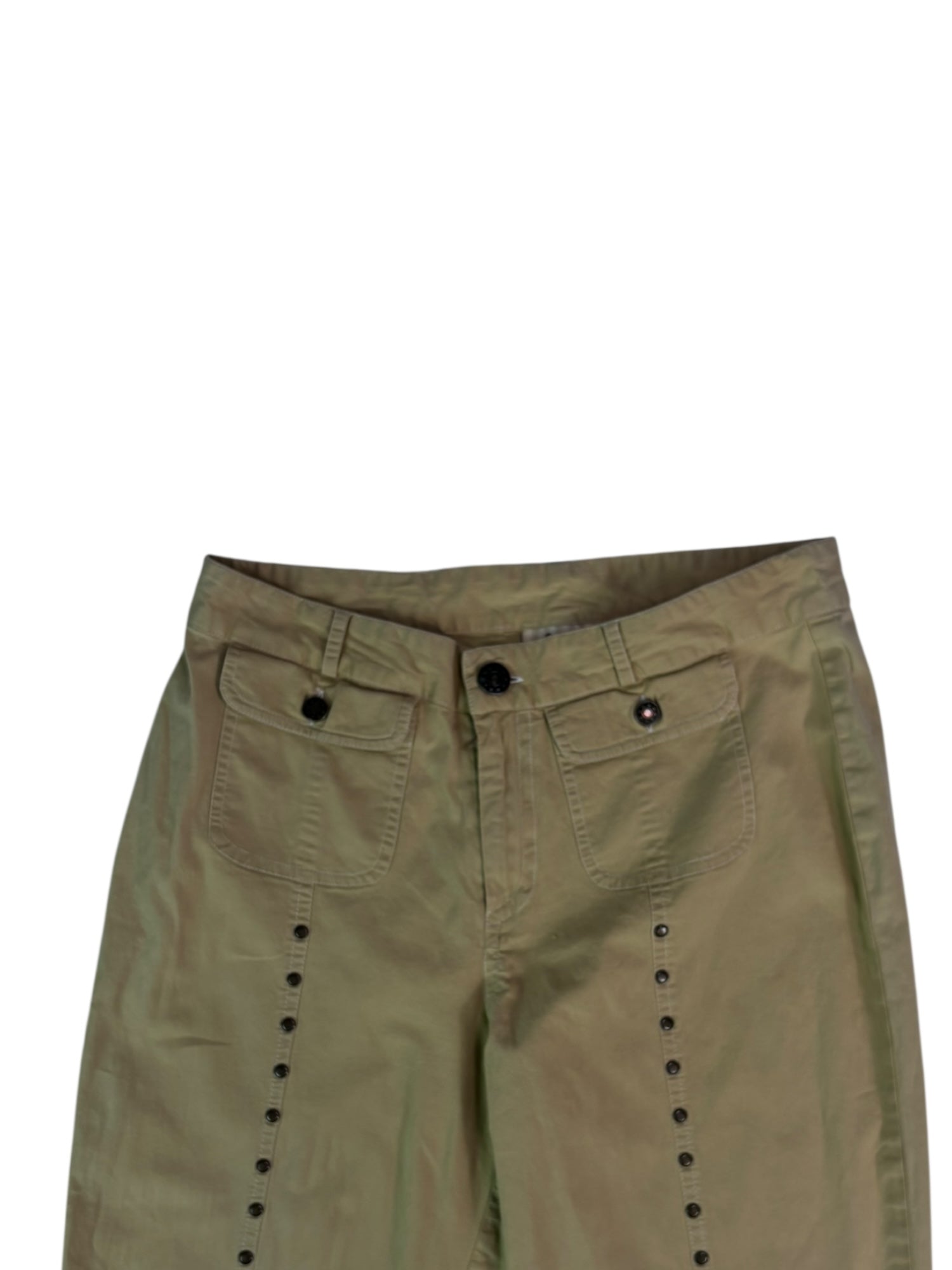 (26) Vintage fork Light Yellow Studded Flair Pants