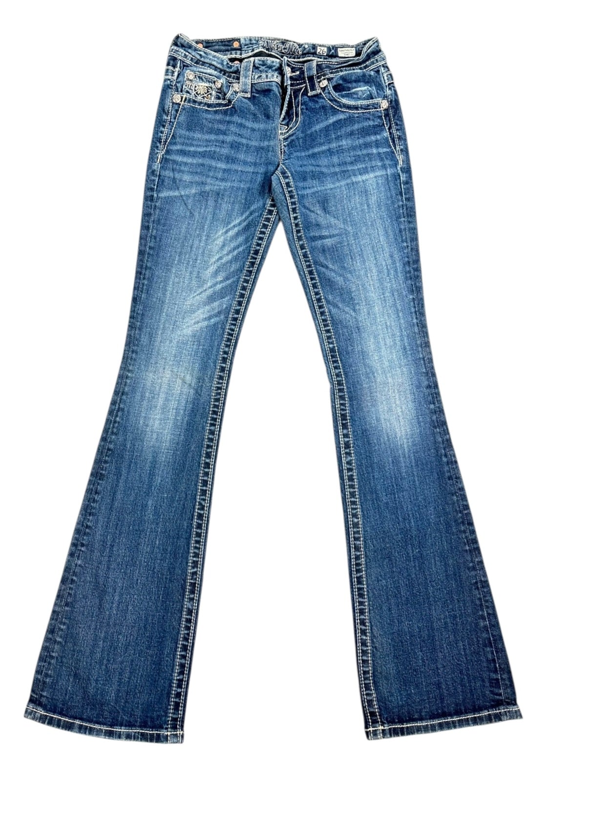 (26) Miss Me Boot-Cut Denim