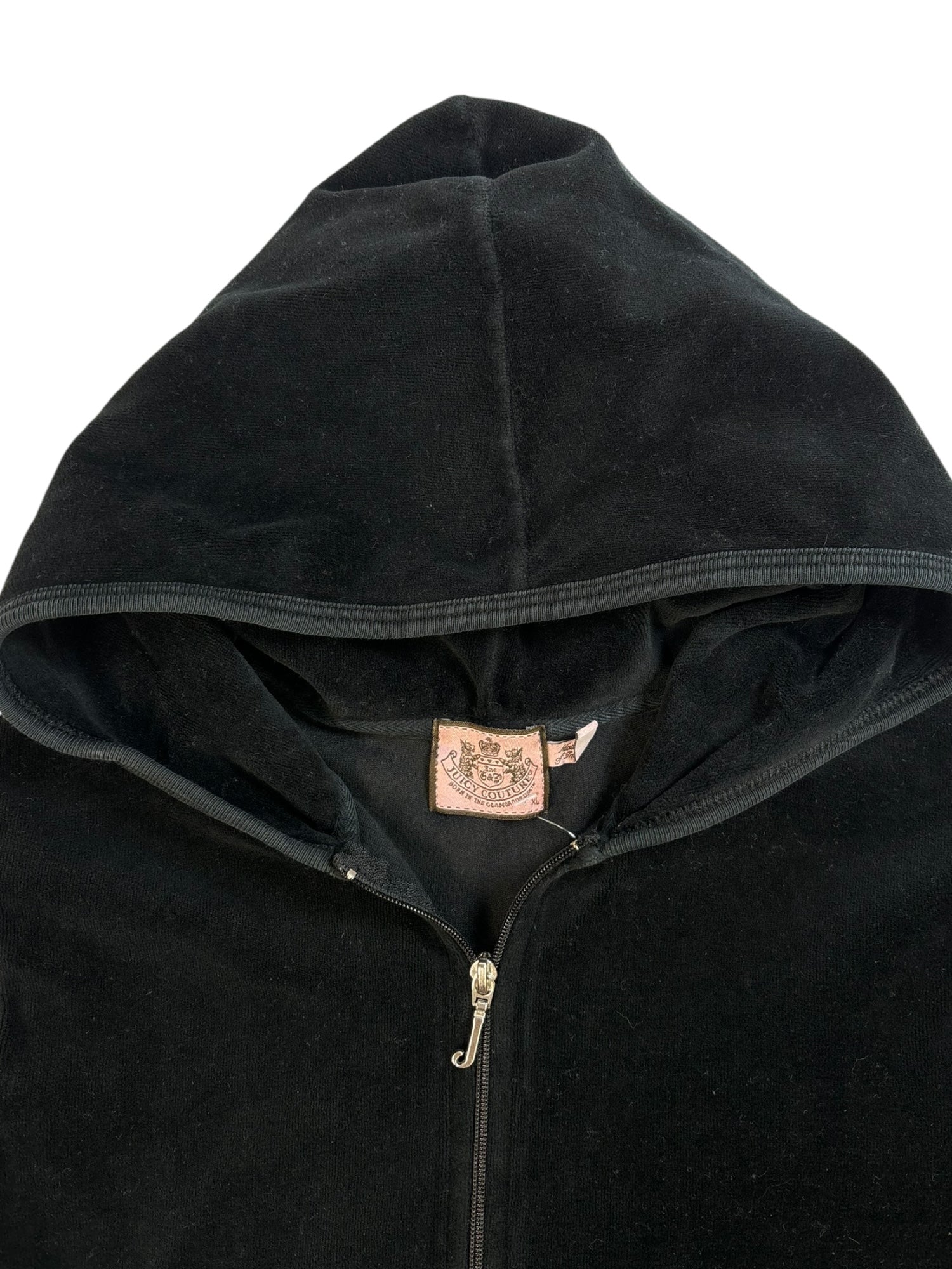 (L) Black Juicy Couture Zip Up Hoodie