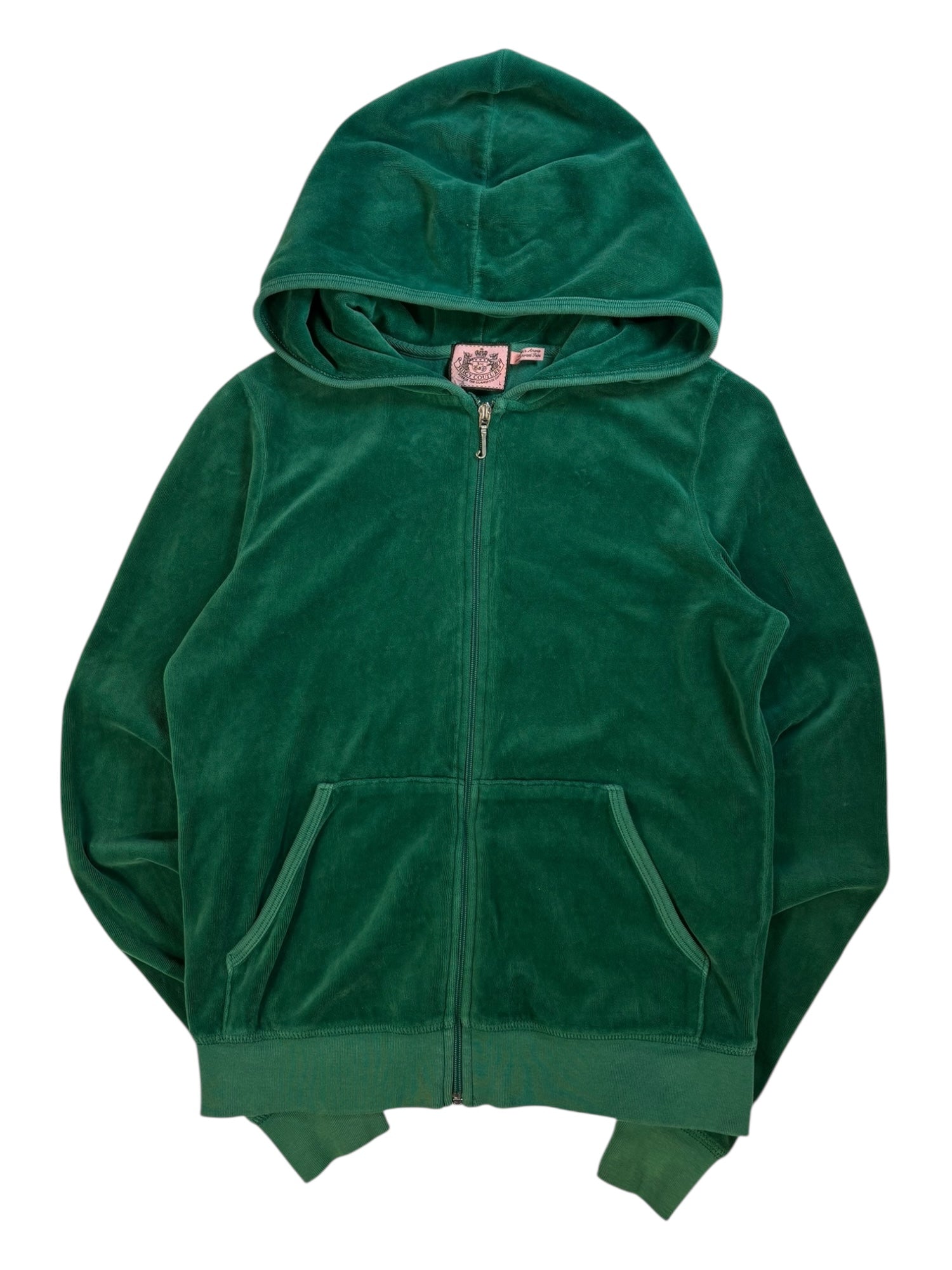 (M) Viridian Green Juicy Couture Velour Zip-up Hoodie