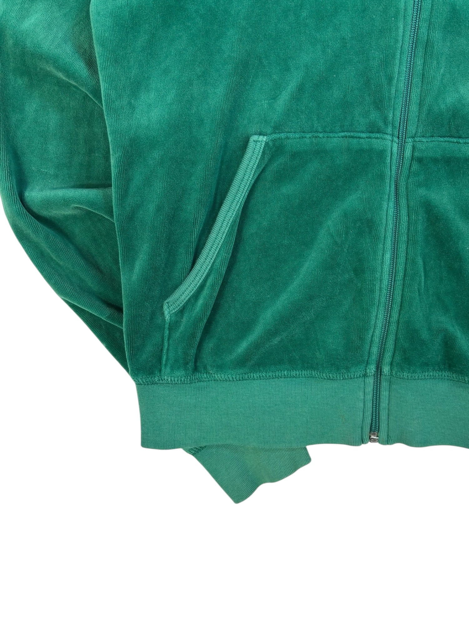 (M) Viridian Green Juicy Couture Velour Zip-up Hoodie