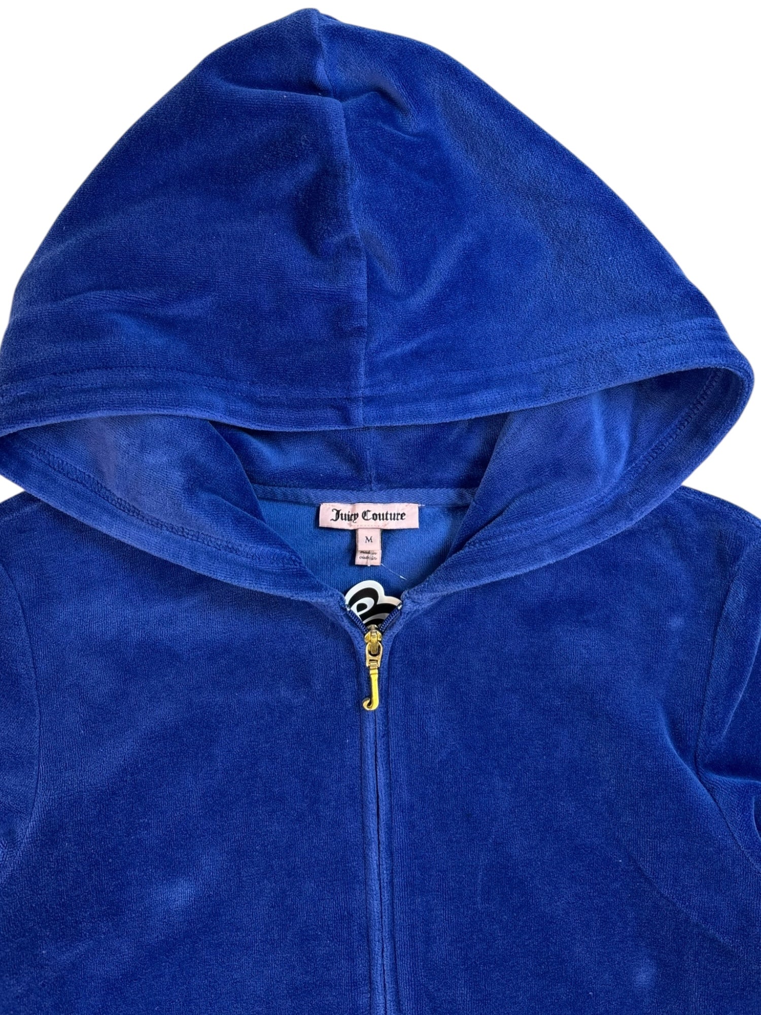 (S) Navy Blue Sequinned Juicy Couture Velour Hoodie