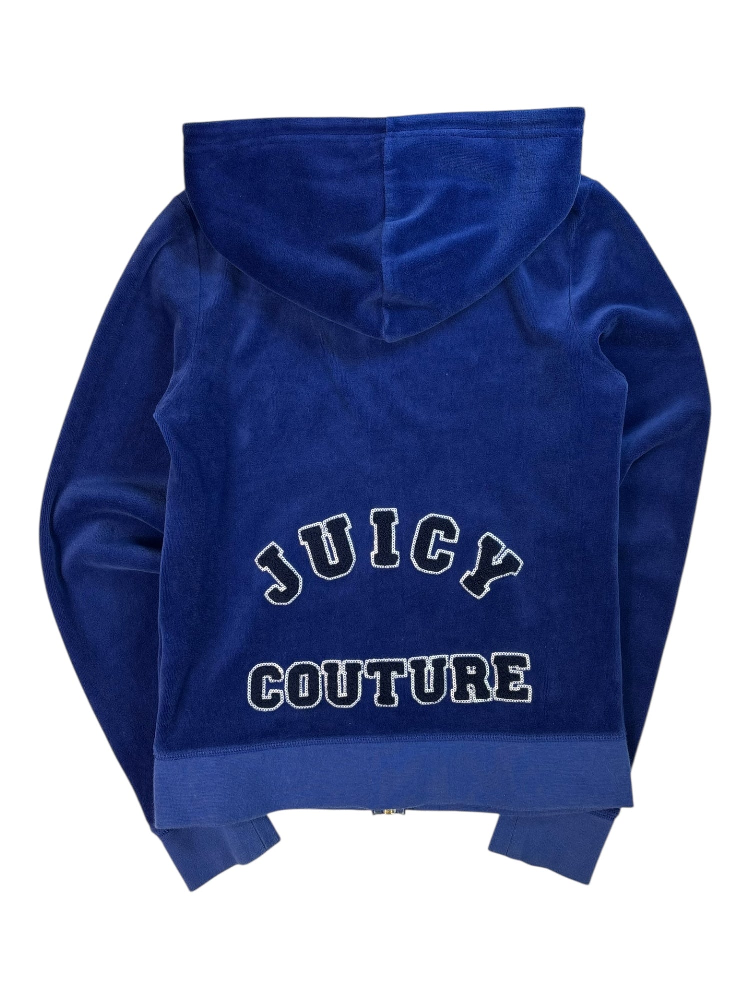 (S) Navy Blue Sequinned Juicy Couture Velour Hoodie