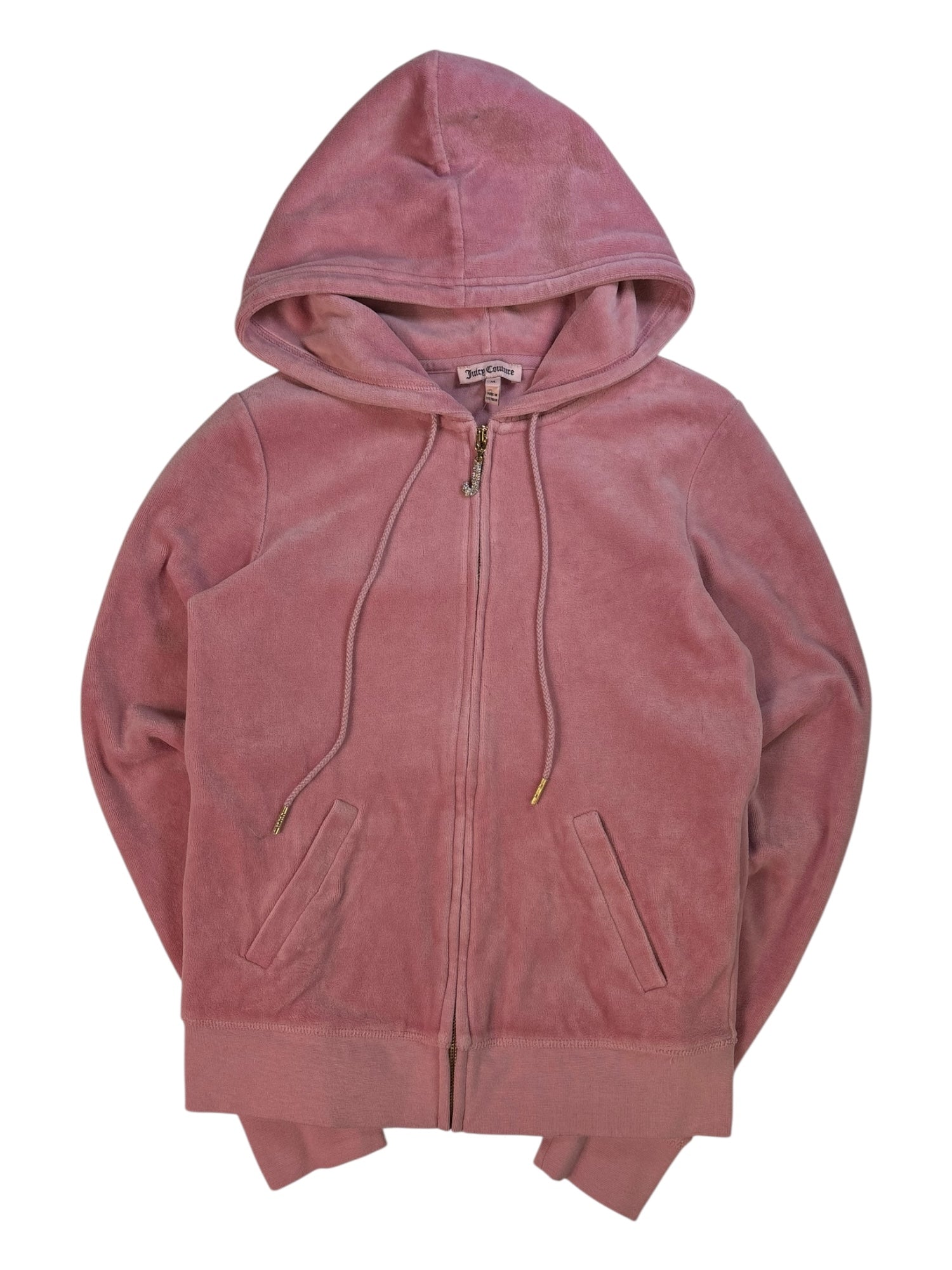 (S) Baby Pink Juicy Couture Velour Zip Up Hoodie